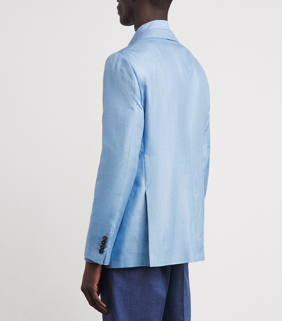 Pal Zileri Mens Silk Vicenza Blazer Light Blue Image 5