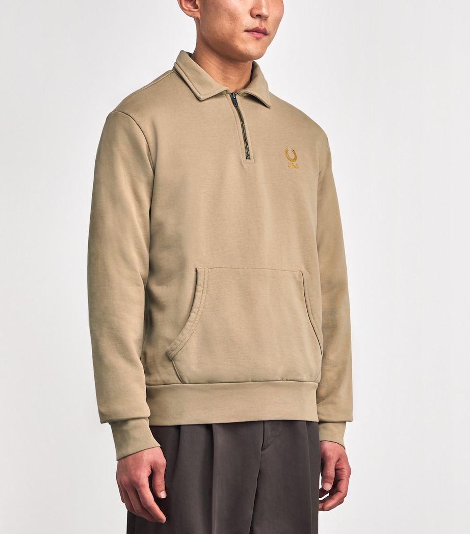 Polo Ralph Lauren Mens Cotton Polo Quarter-Zip Sweater Khaki Image 3