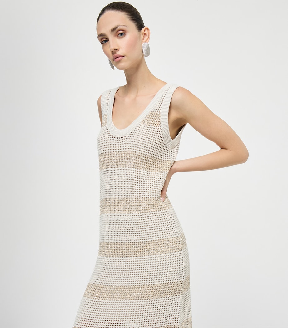 Cotton Stripe Knit Maxi Dress CLH85 Image 5