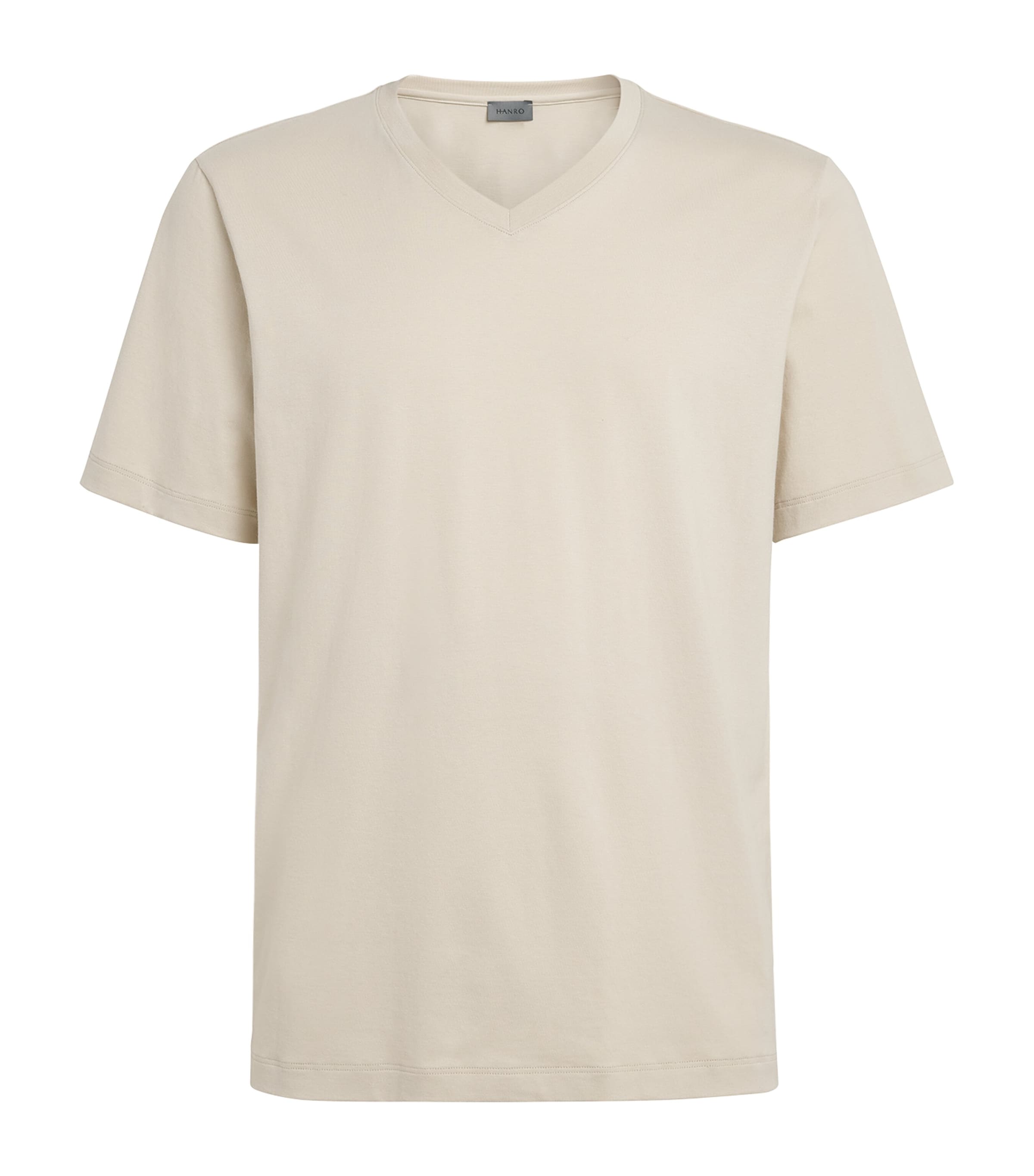 Hanro Mens Cotton Living V-Neck T-Shirt Moon Image 1