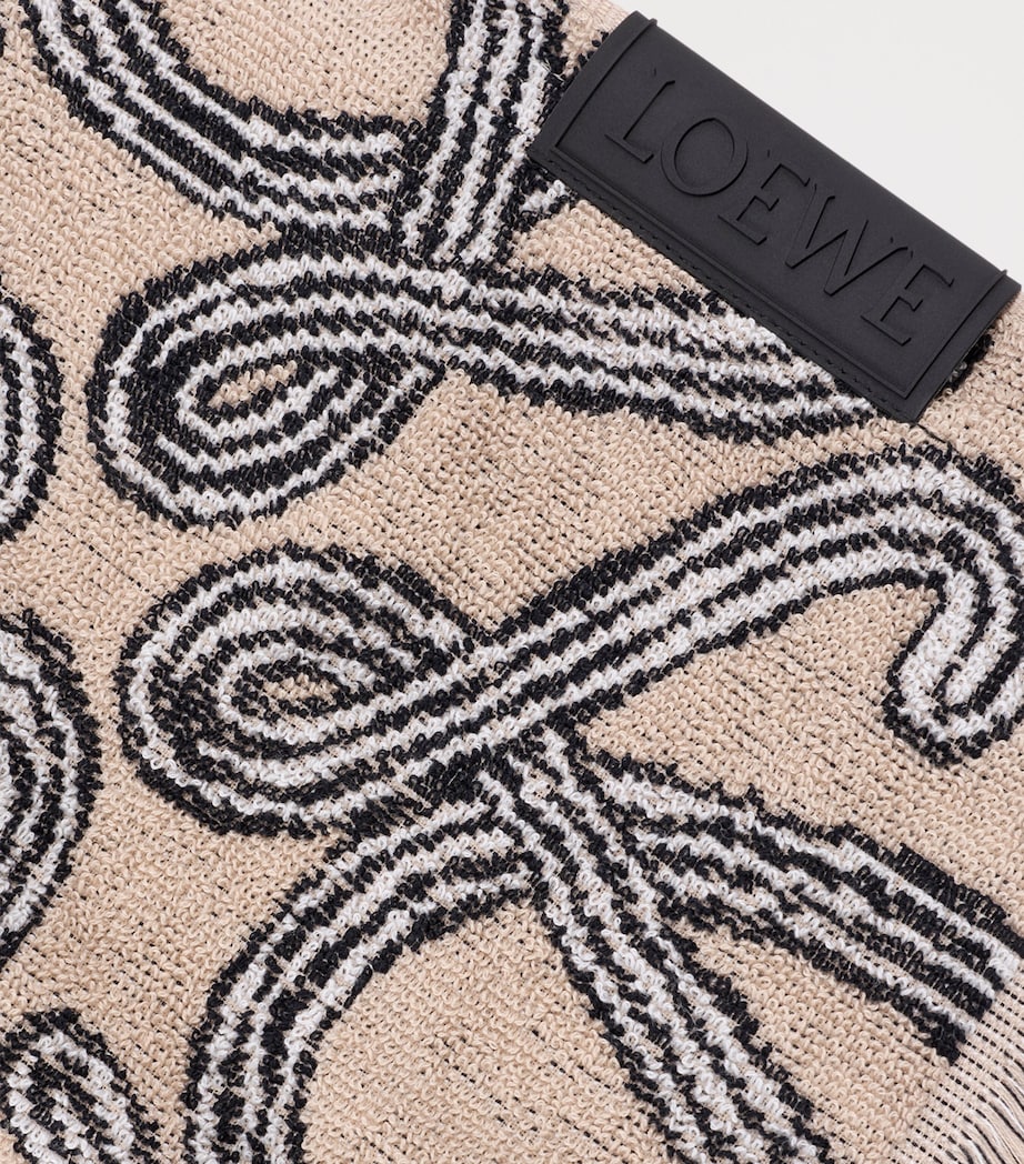 LOEWE x Paula's Ibiza Anagram Towel (70cm x 145cm) Beige/black Image 3