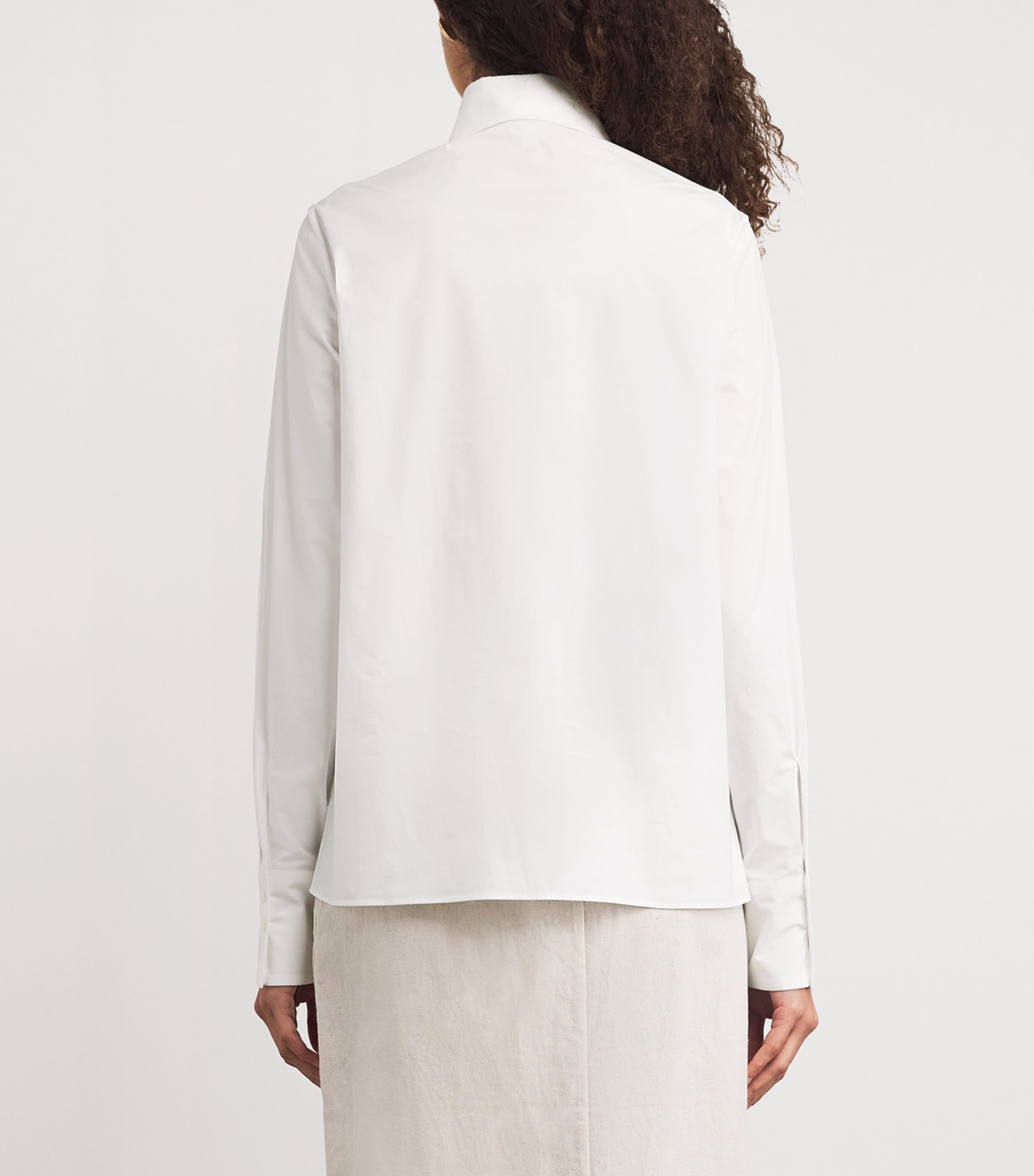 Cotton-Blend Piped Shirt BIANCO Image 4