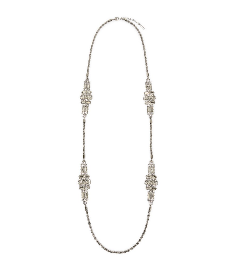 Marina Rinaldi Embellished Torchon Chain Necklace Crystal Image 1
