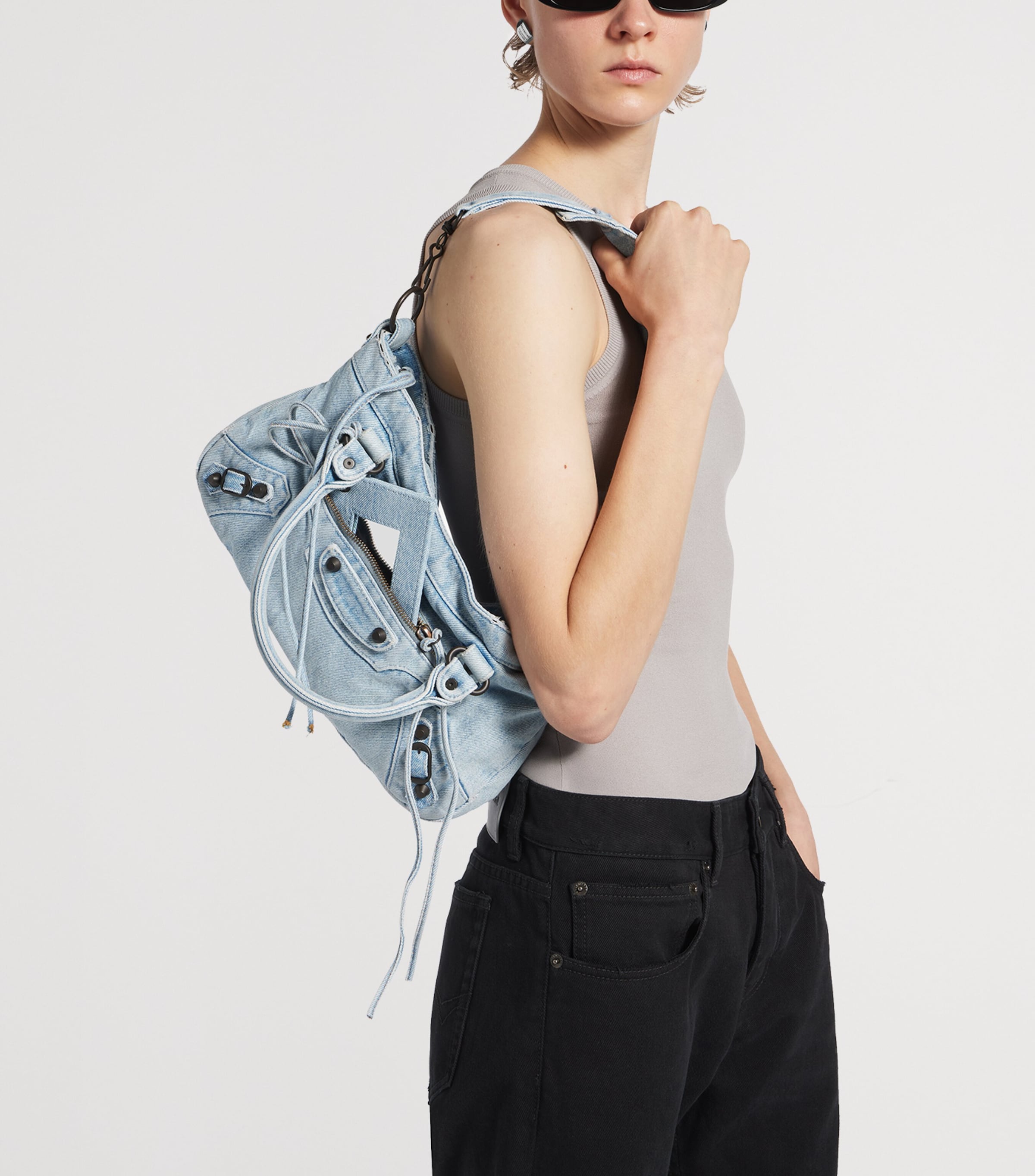 Balenciaga Denim Le City First Top-Handle Bag Image 3