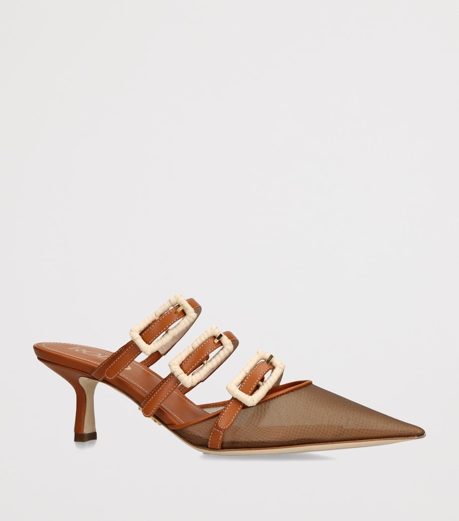 Rodo Leather Paige Heeled Mules 55 Tan Comb Image 3