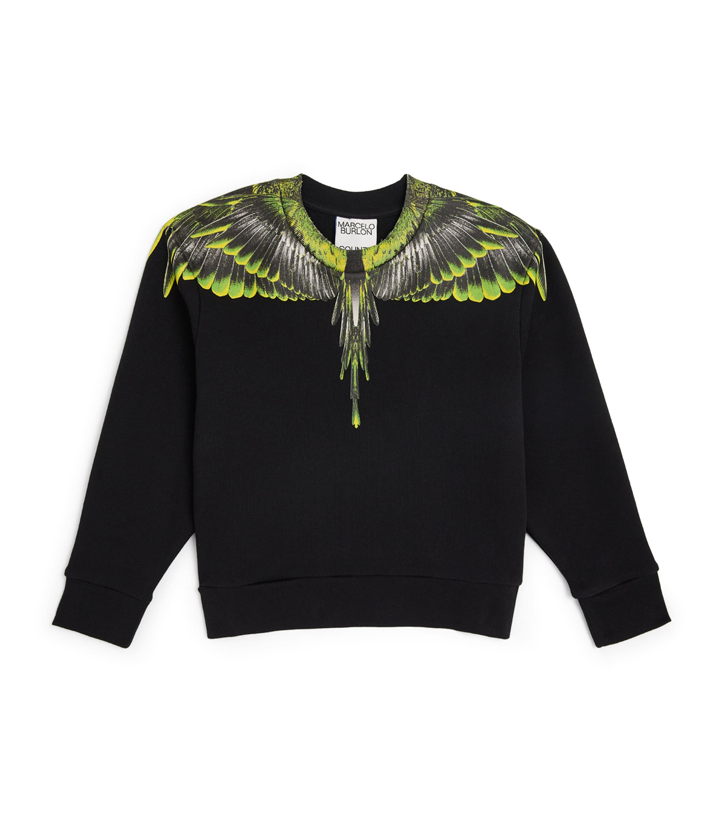 Marcelo Burlon County Of Milan Kids' Wings-print Cotton Sweatshirt In Black