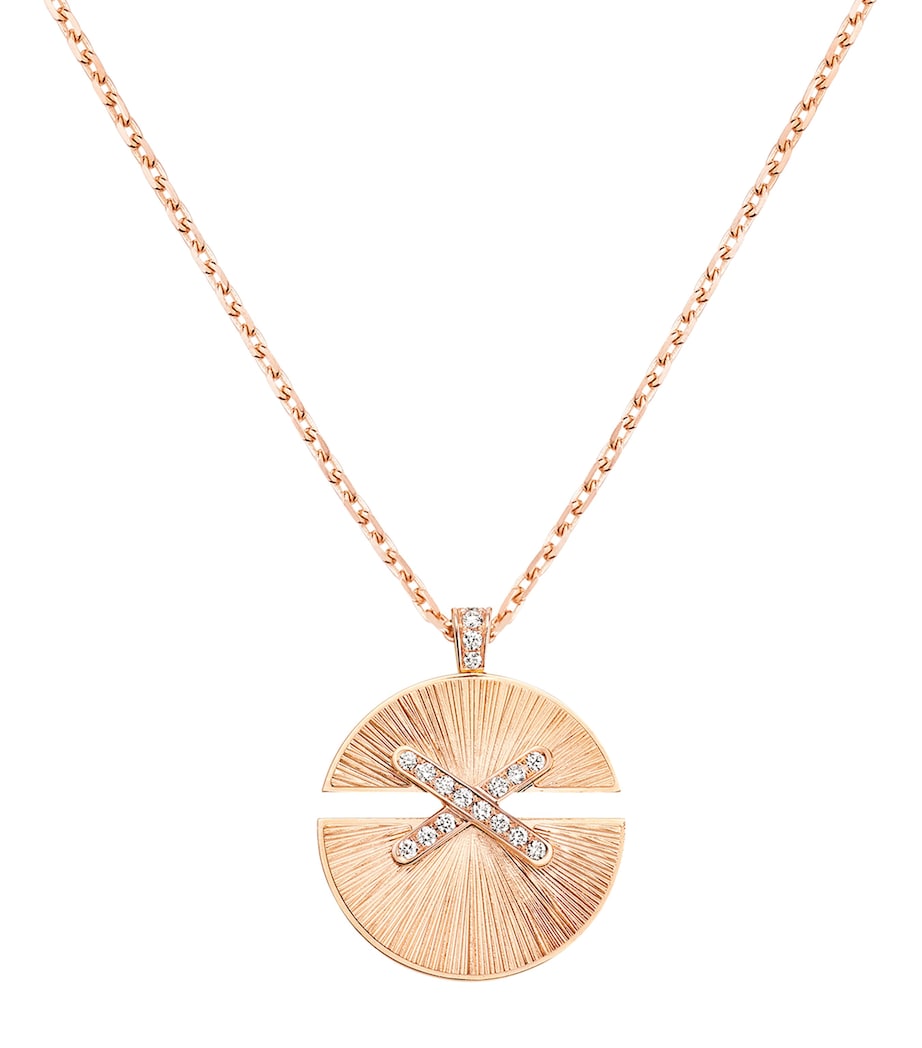 Medium Rose Gold and Diamond Jeux de Liens Harmony Pendant Necklace PINK GOLD Image 1