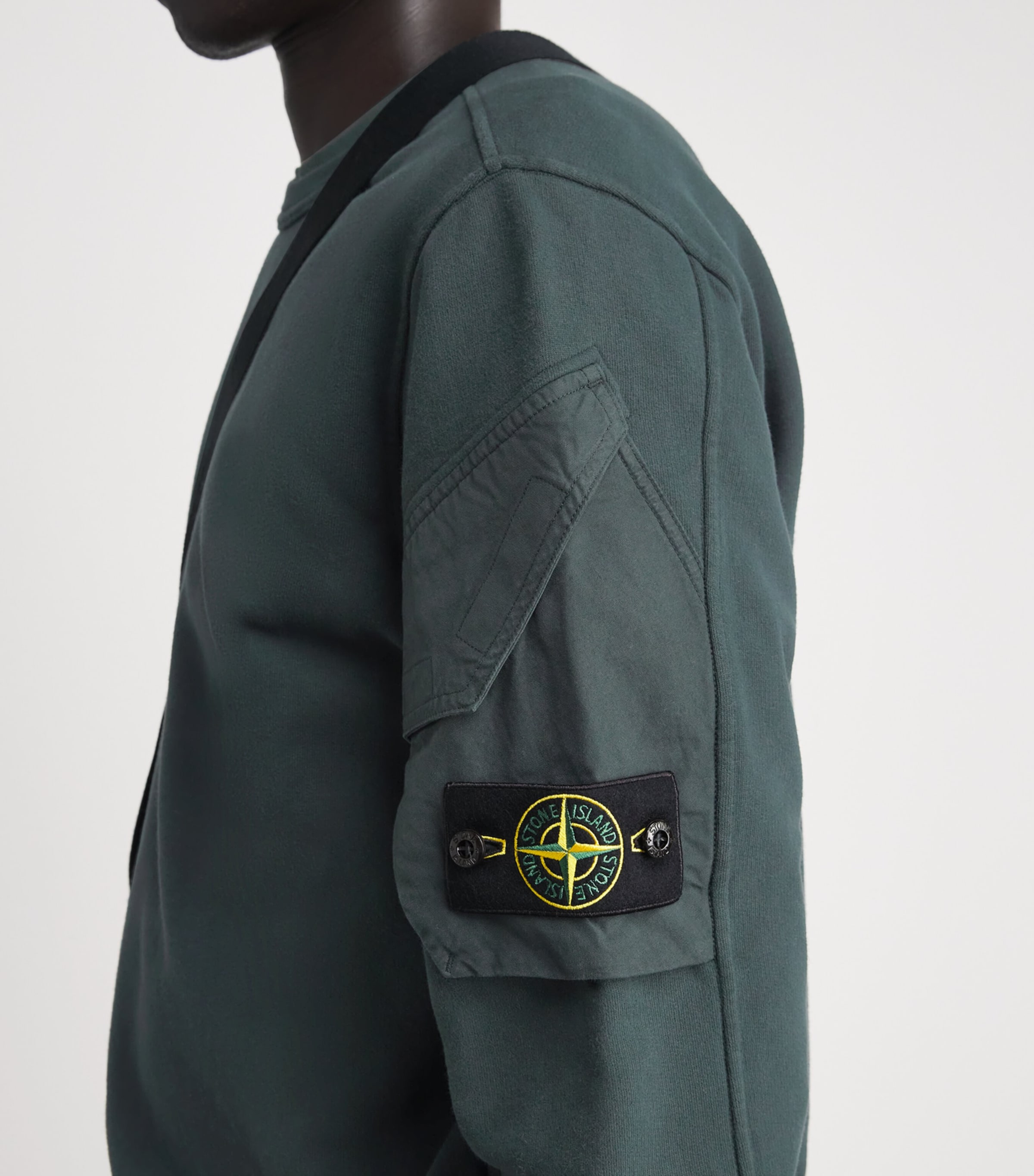Stone Island Mens Cotton Compass Pocket Sweatshirt Image 3