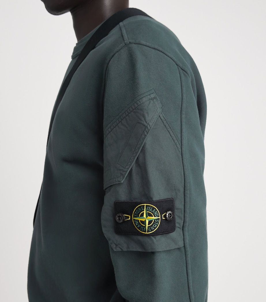 Stone Island Mens Cotton Compass Pocket Sweatshirt Image 3