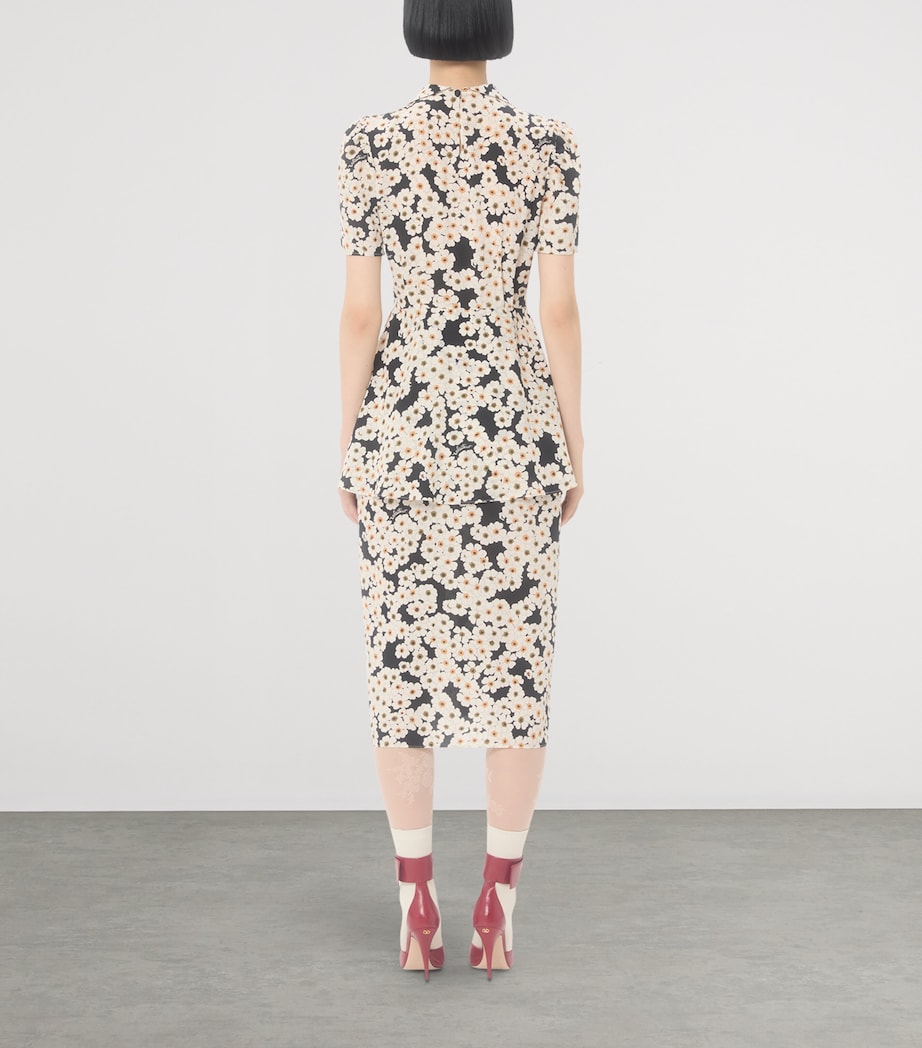 Silk Floral Midi Dress K92 Image 4