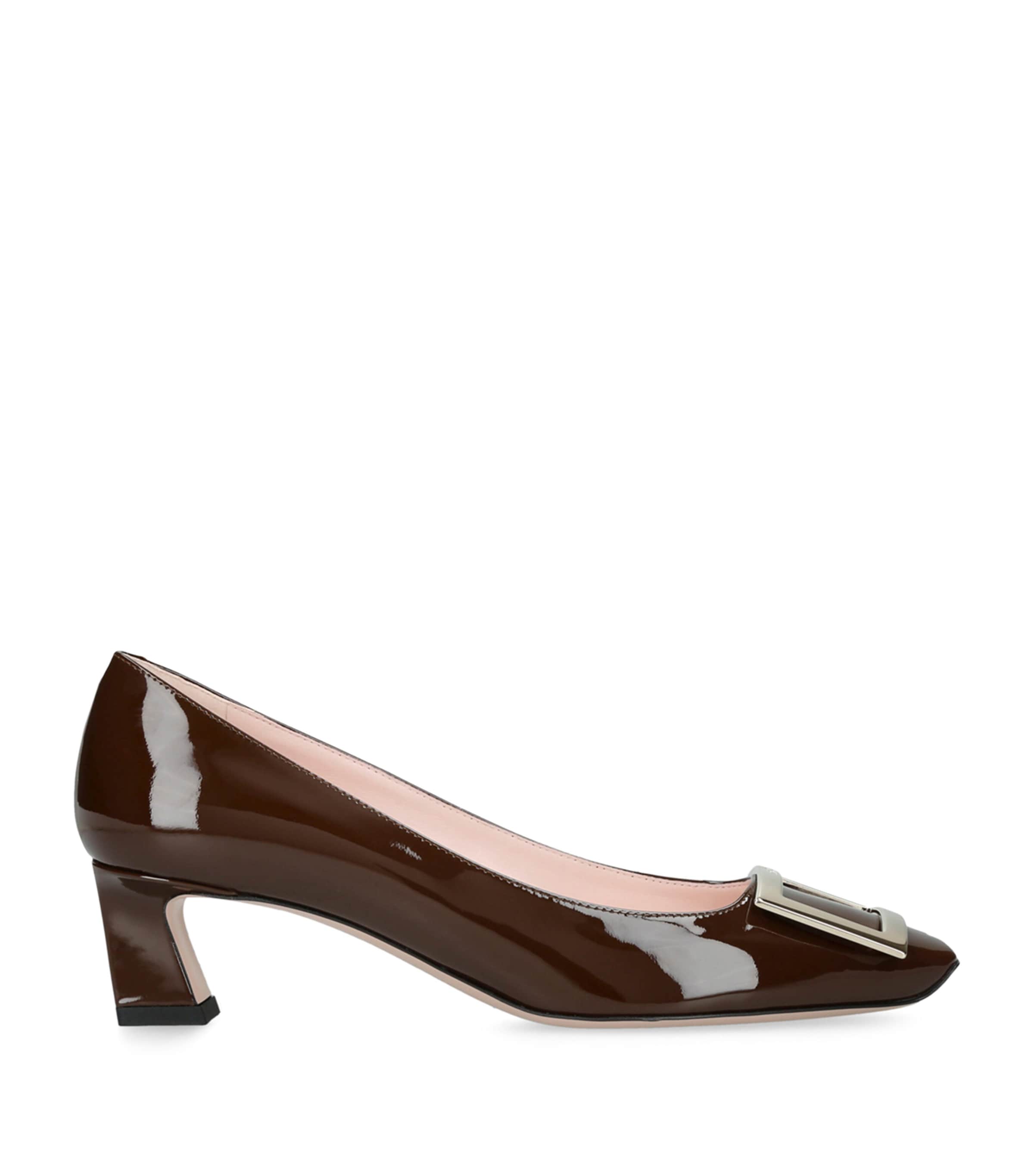 Roger Vivier 45mm Trompette Patent Leather Pumps In Brown