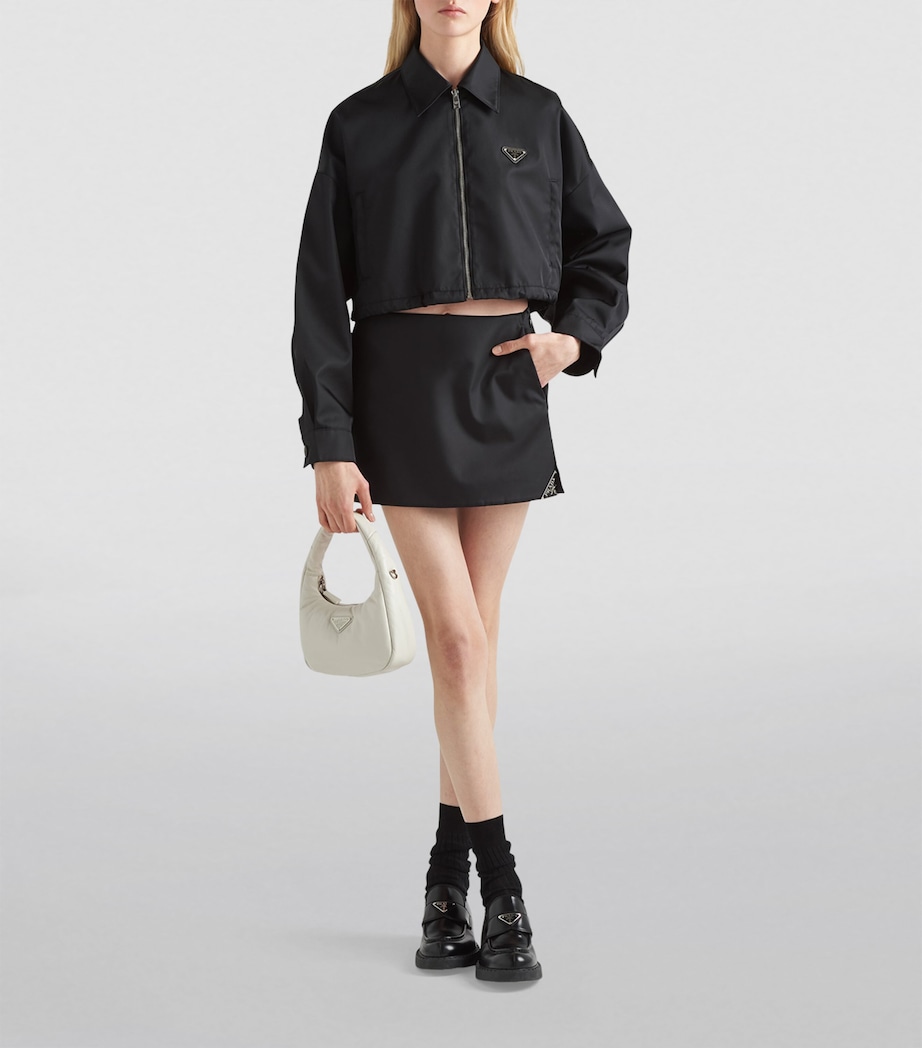 Crop Collared Re-Nylon Jacket F0002 Image 2