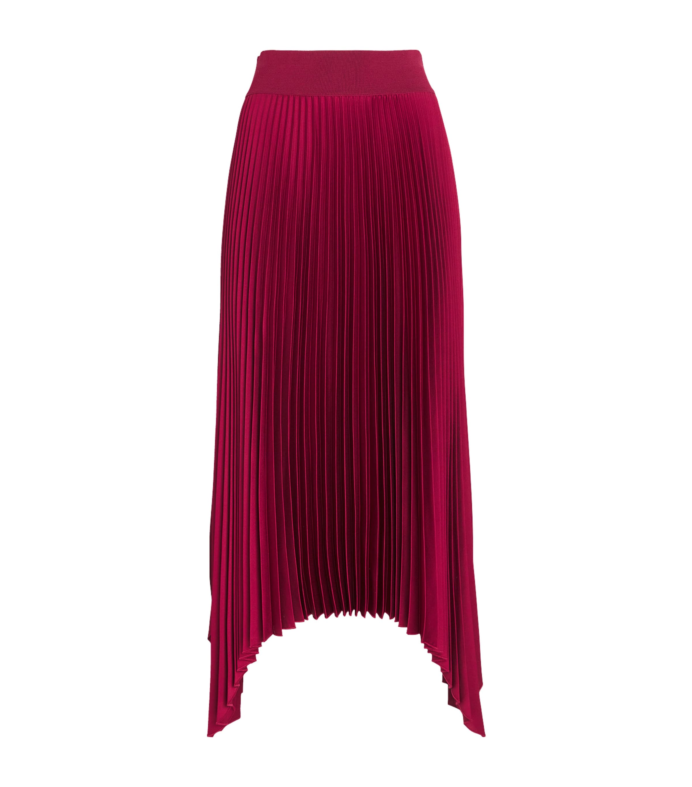 Joseph Ade Knit Weave Plissé Skirt In Red