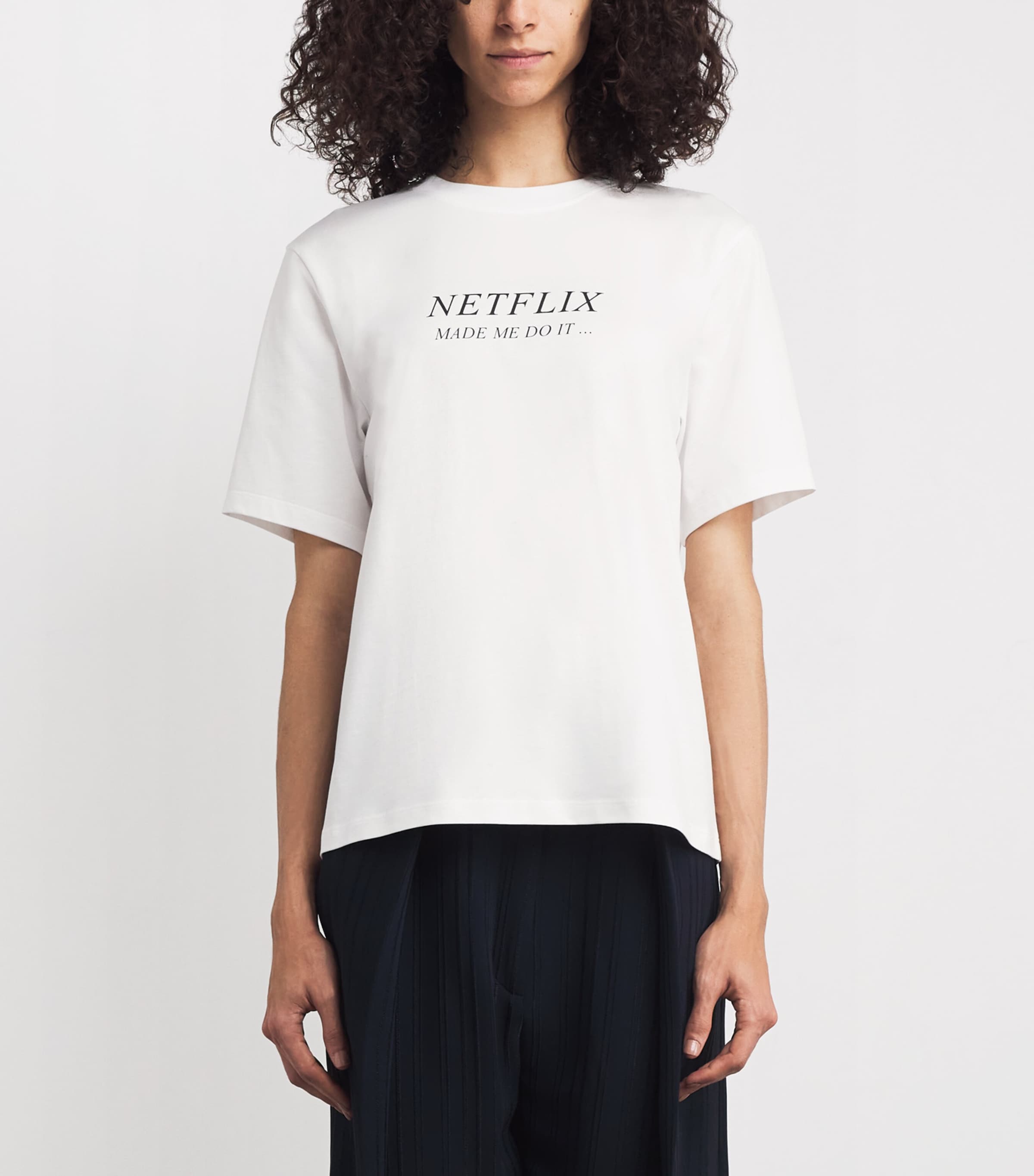 Organic Cotton Slogan T-Shirt 9461 WHITE NETFLIX Image 3