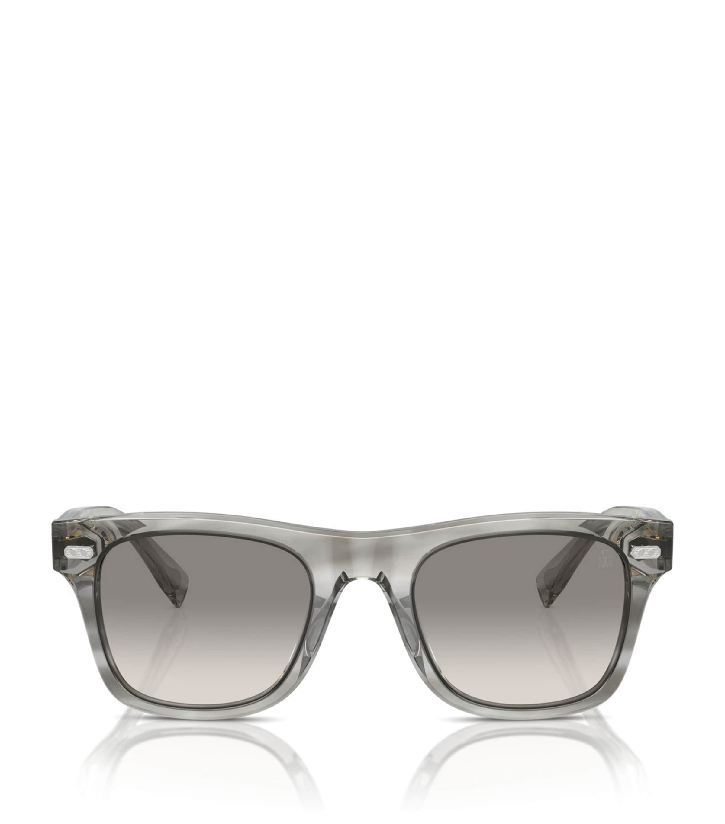 Brunello Cucinelli Logo Core Wire Acetate Square Sunglasses In Grey