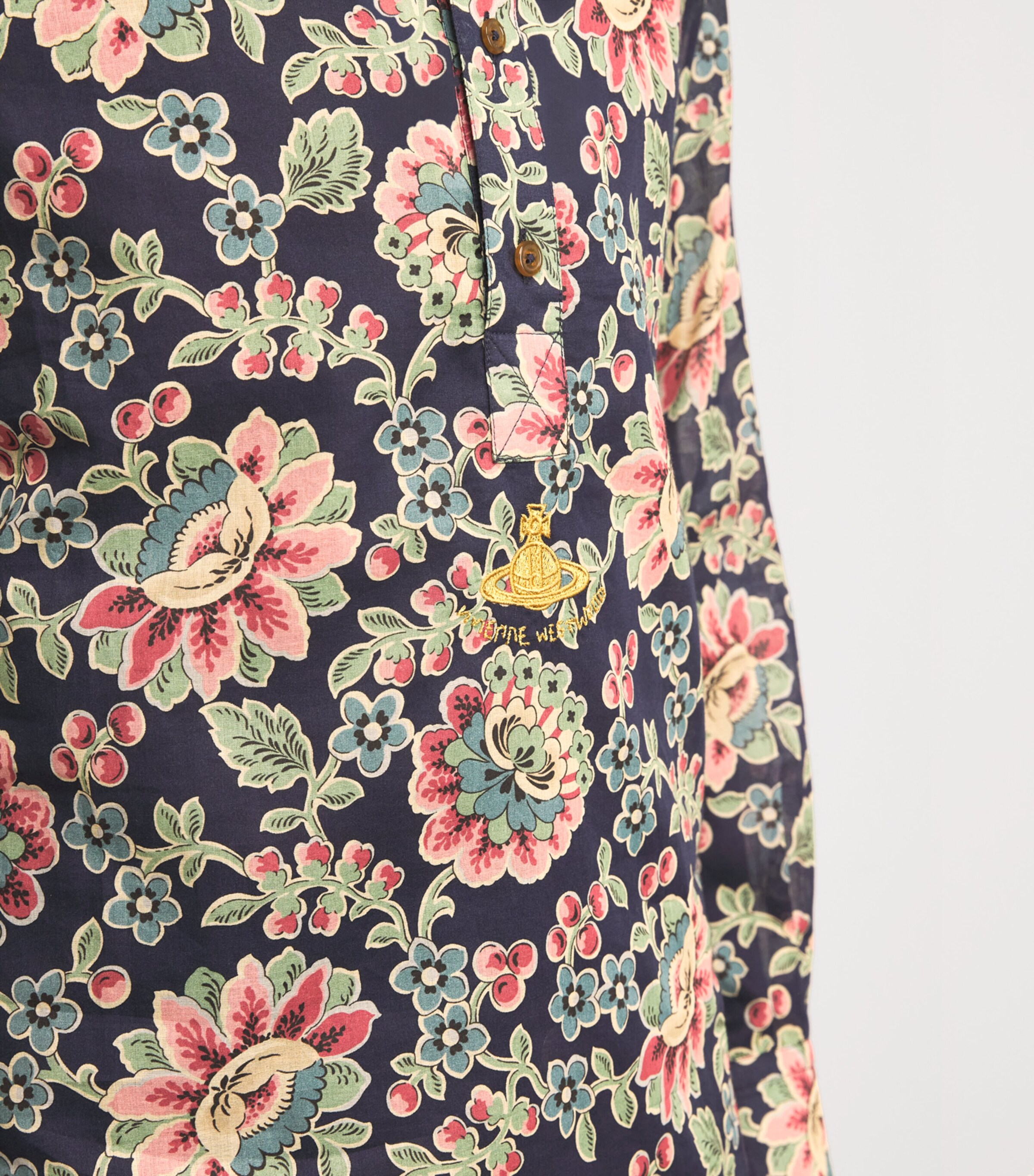 Vivienne Westwood Mens Floral Mandarin Shirt Flowers Image 6
