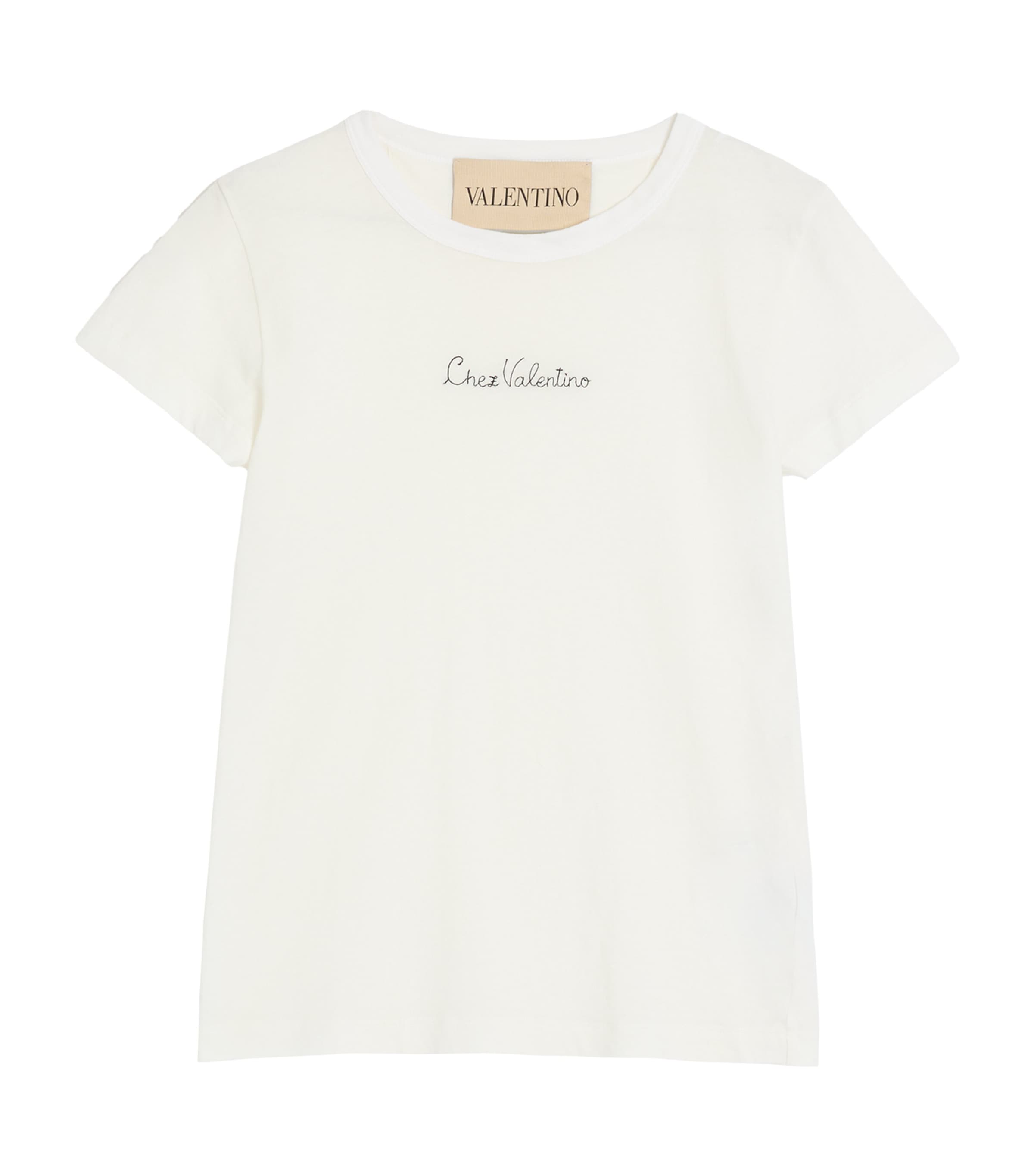 Tシャツ・カットソー VALENTINO CHEZ VALENTINO COTTON AND LINEN T-SHIRT Valentino Chez Valentino T-Shirt | Harrods US