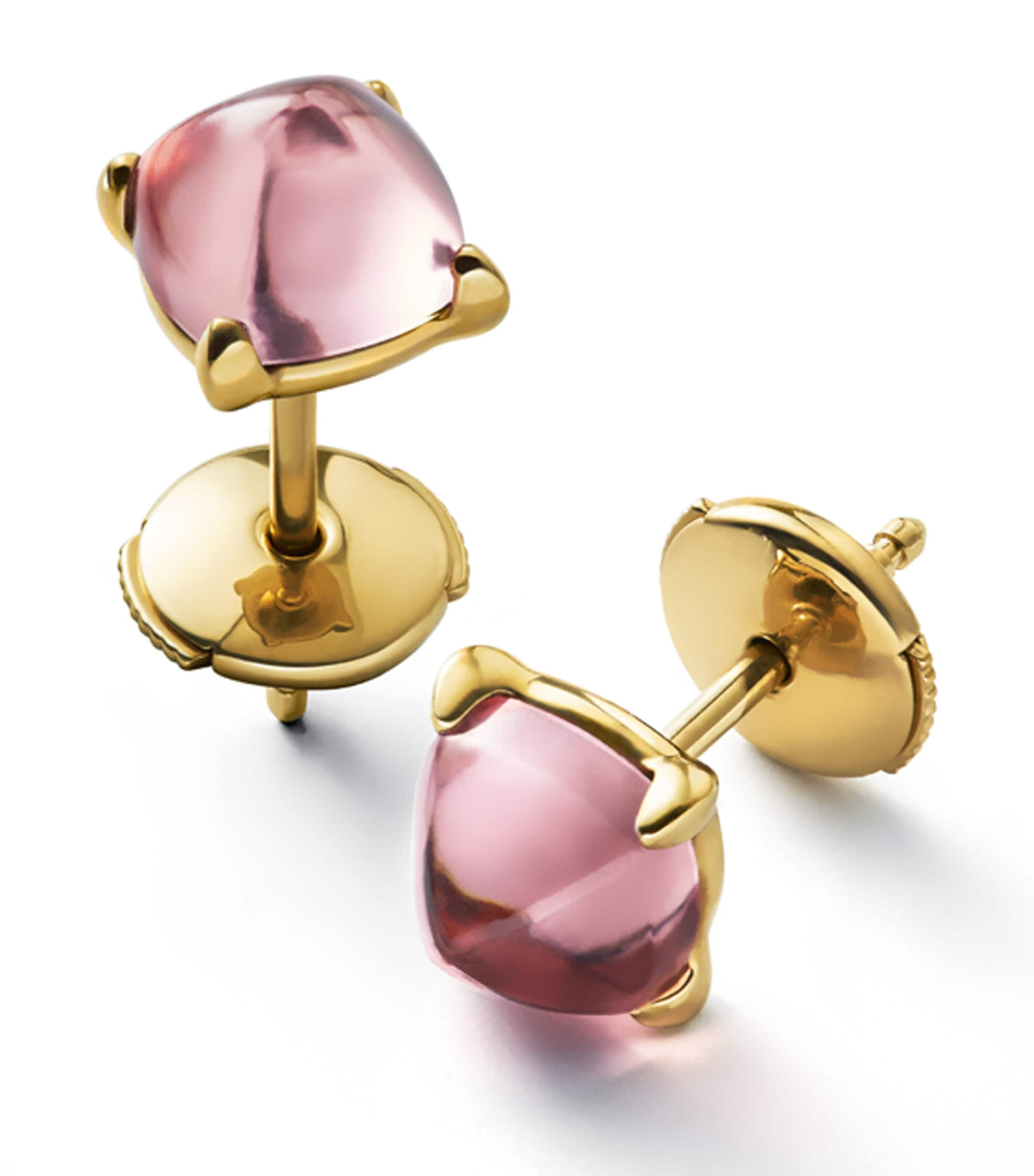 Baccarat Gold Vermeil Mini Médicis Pink Stud Earrings