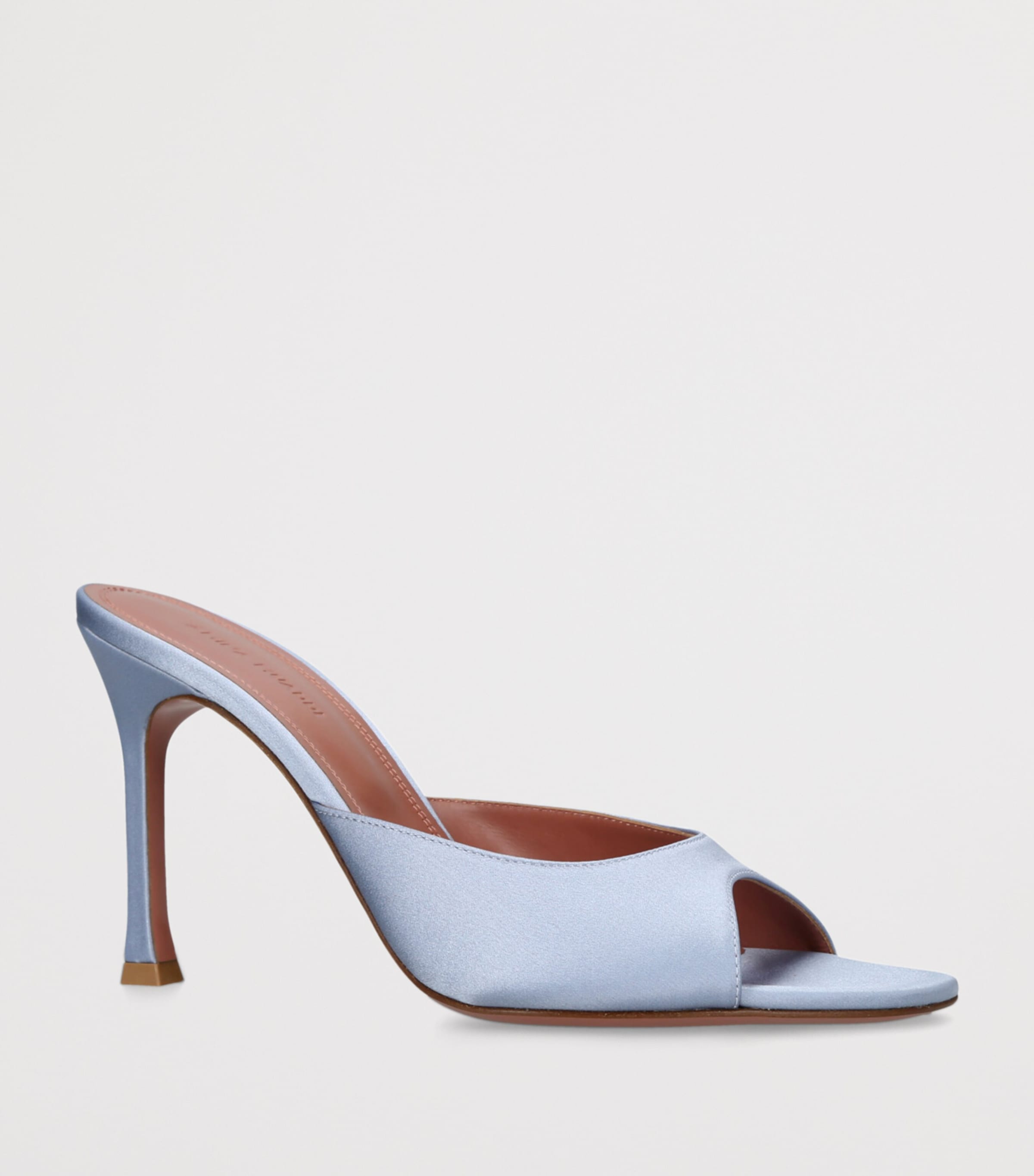 Amina Muaddi Satin Alexa Mules 95 Lilac Image 3