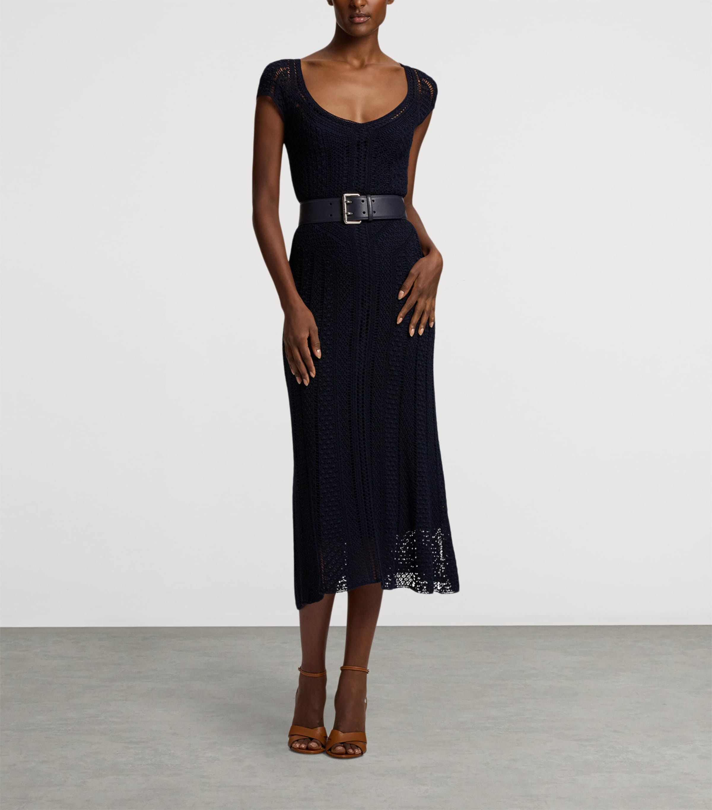 Silk Crosley Midi Dress NAVY-410 Image 6