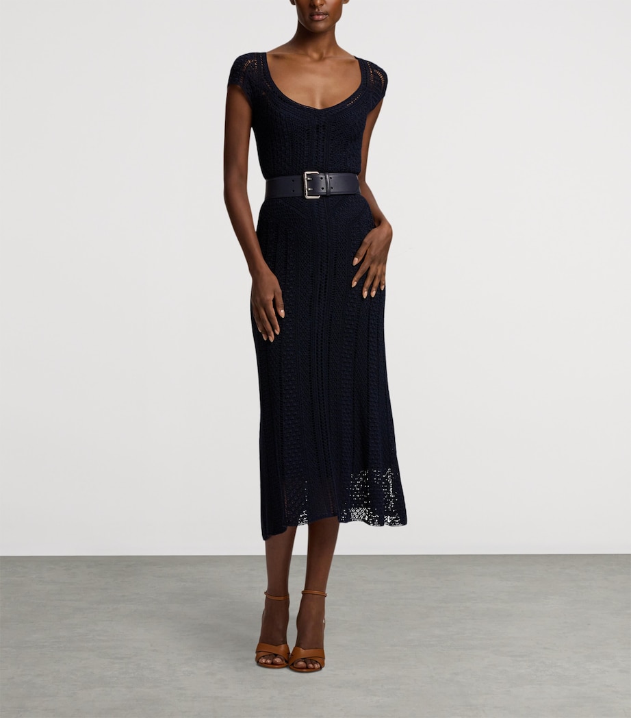 Silk Crosley Midi Dress NAVY-410 Image 6