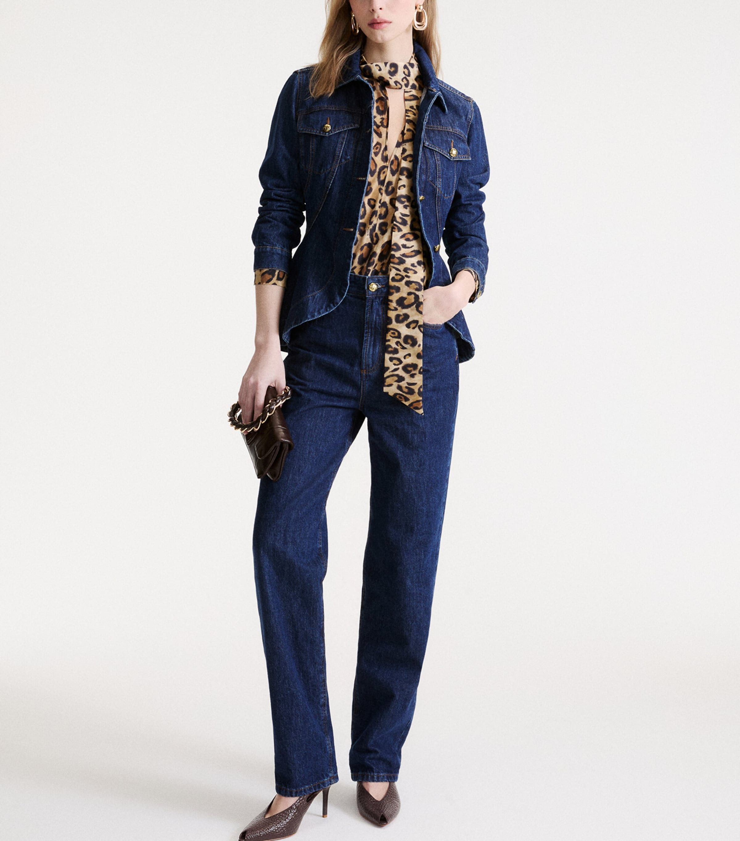 Marella Womens Silk Leopard Print Pussybow Blouse Beige Image 2