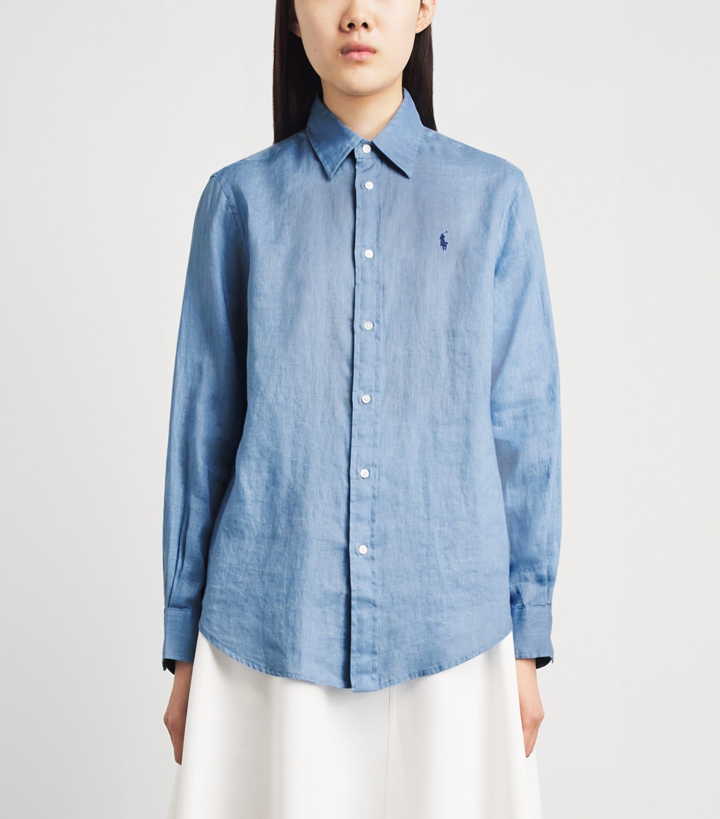 Polo Ralph Lauren Womens Cotton Classic-Fit Polo Pony Shirt Summer Blue Image 4
