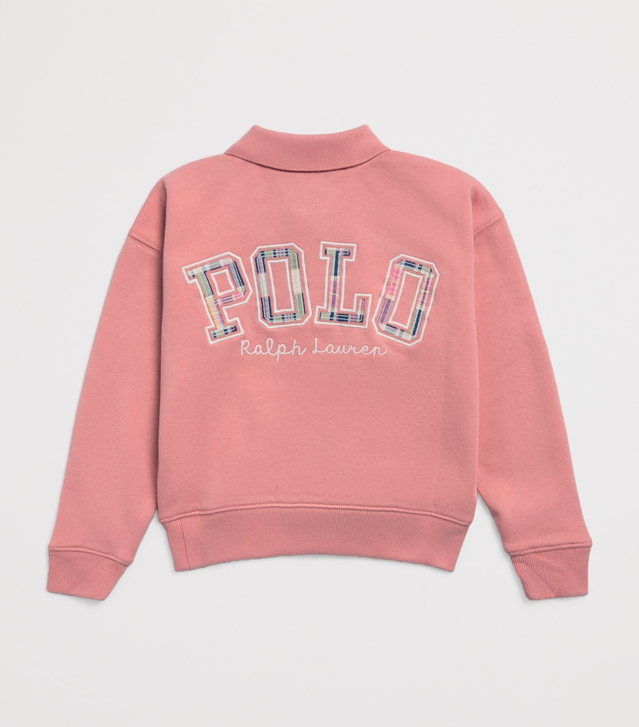 Ralph Lauren Kids Cotton-Blend Collared Sweatshirt (2-7 Years) Faded Peony Image 3