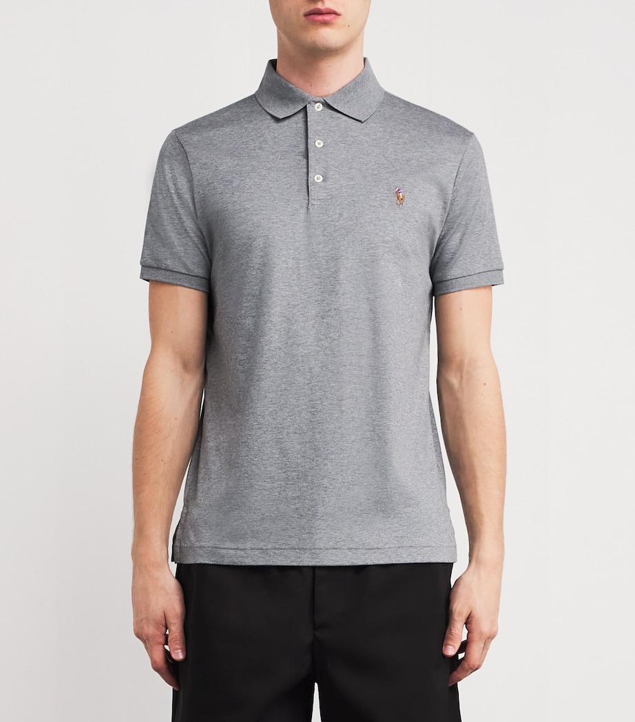 Cotton Custom-Fit Polo Shirt STEEL HEATHER Image 3