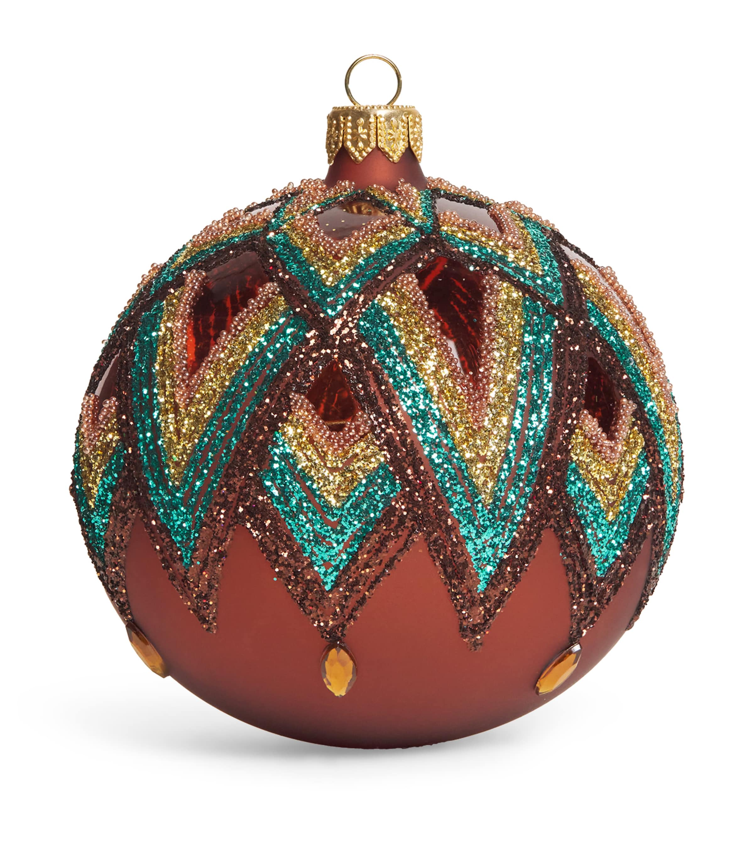 Harrods Glass Embellished Bauble In Multi