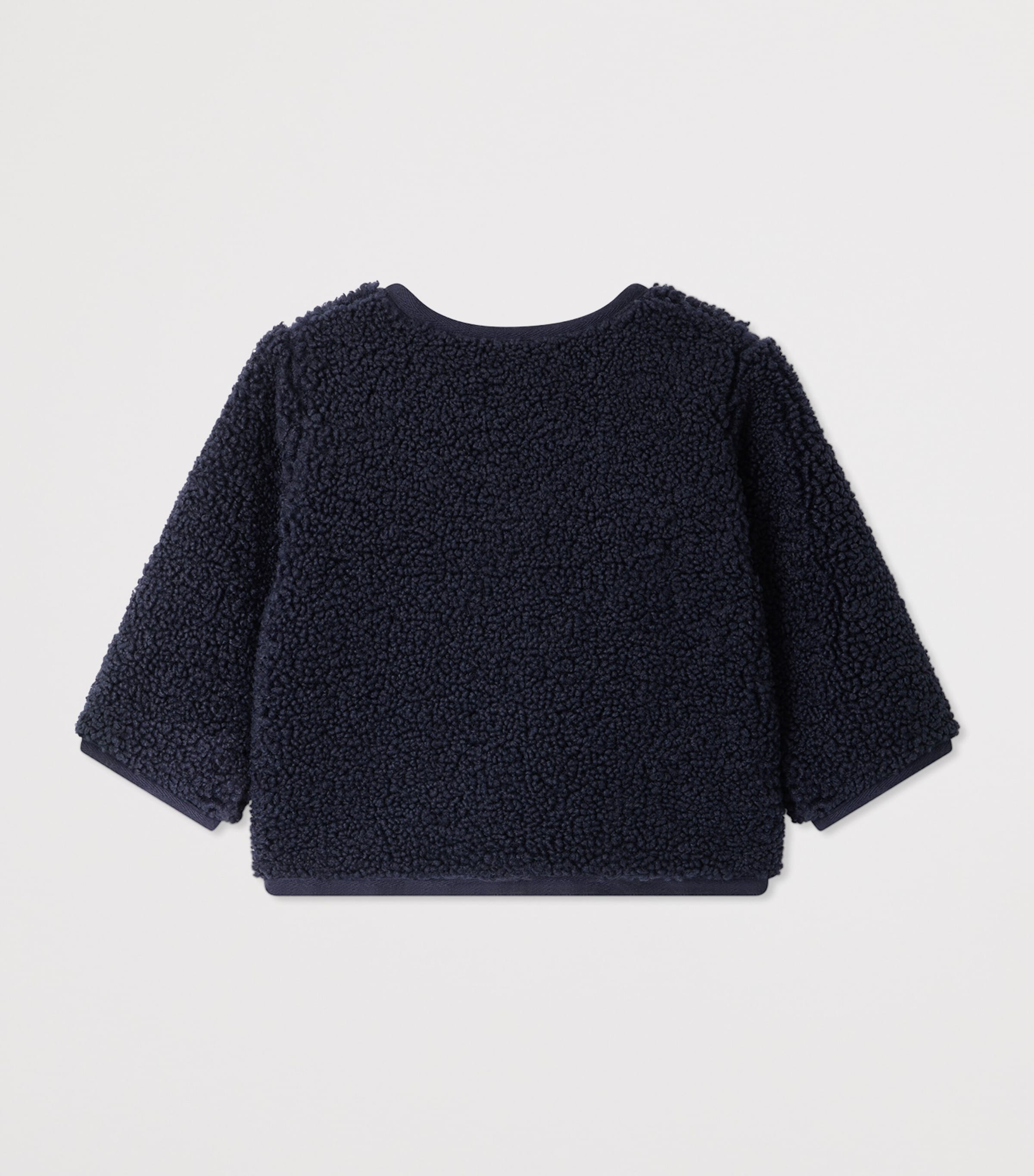 Bonpoint Reversible Faux Fur Jacket (6-18 Months) Marine Image 2