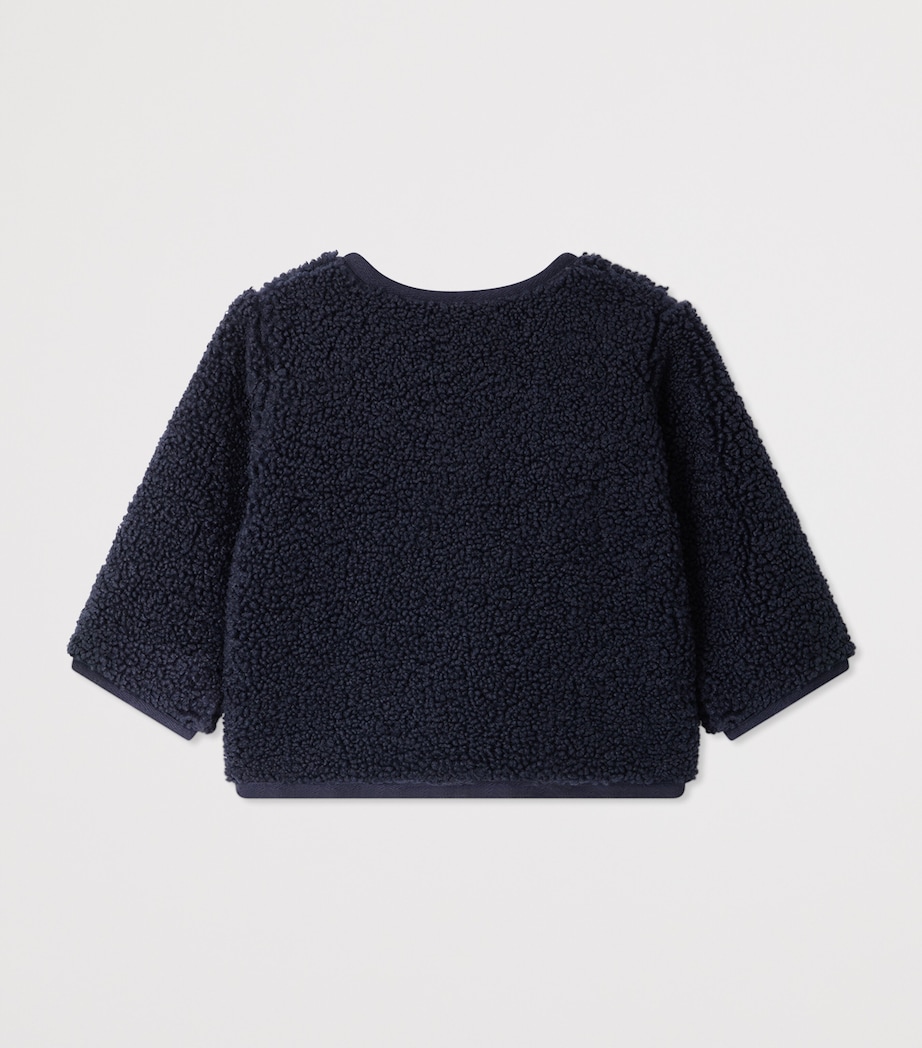 Bonpoint Reversible Faux Fur Jacket (6-18 Months) Marine Image 2