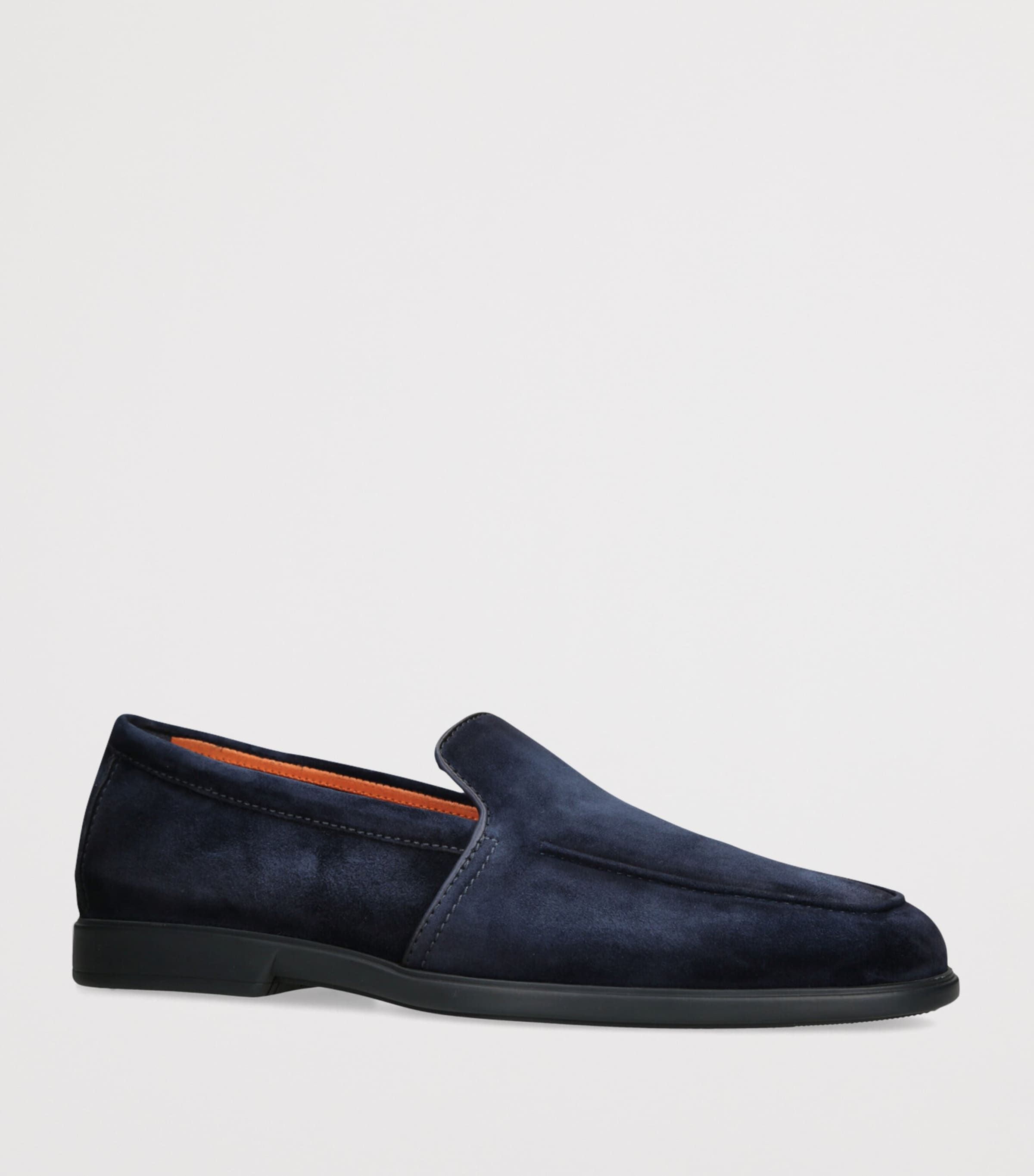 Santoni Suede Malibu Loafers Navy Image 3