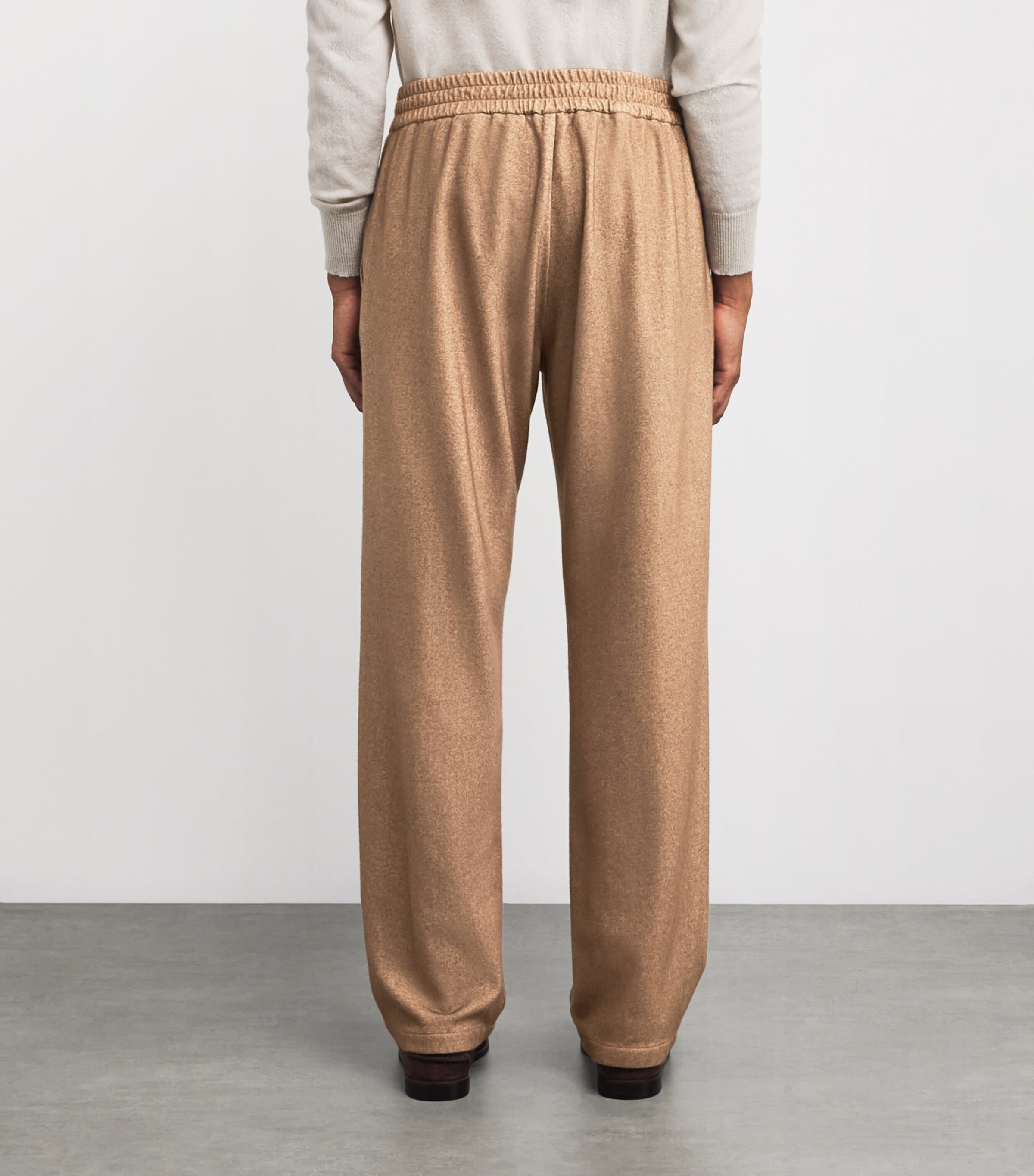 Cashmere-Silk Drawstring Trousers LIGHT BROWN 80030 Image 4