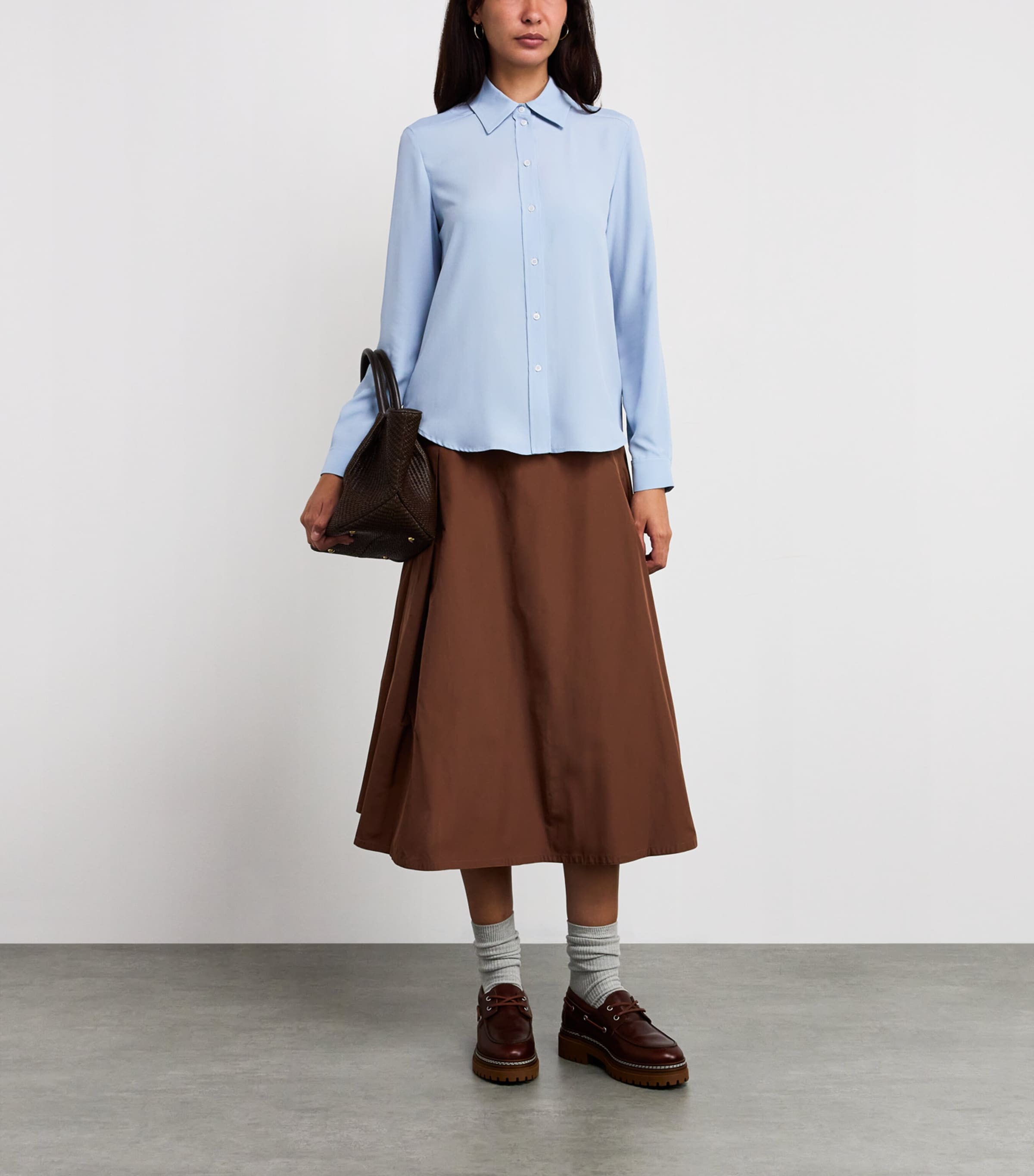 Crepe Collared Blouse SKY BLUE Image 2