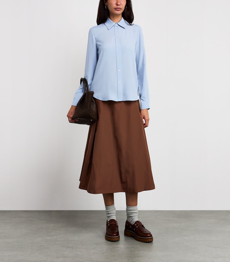 Crepe Collared Blouse SKY BLUE Image 2