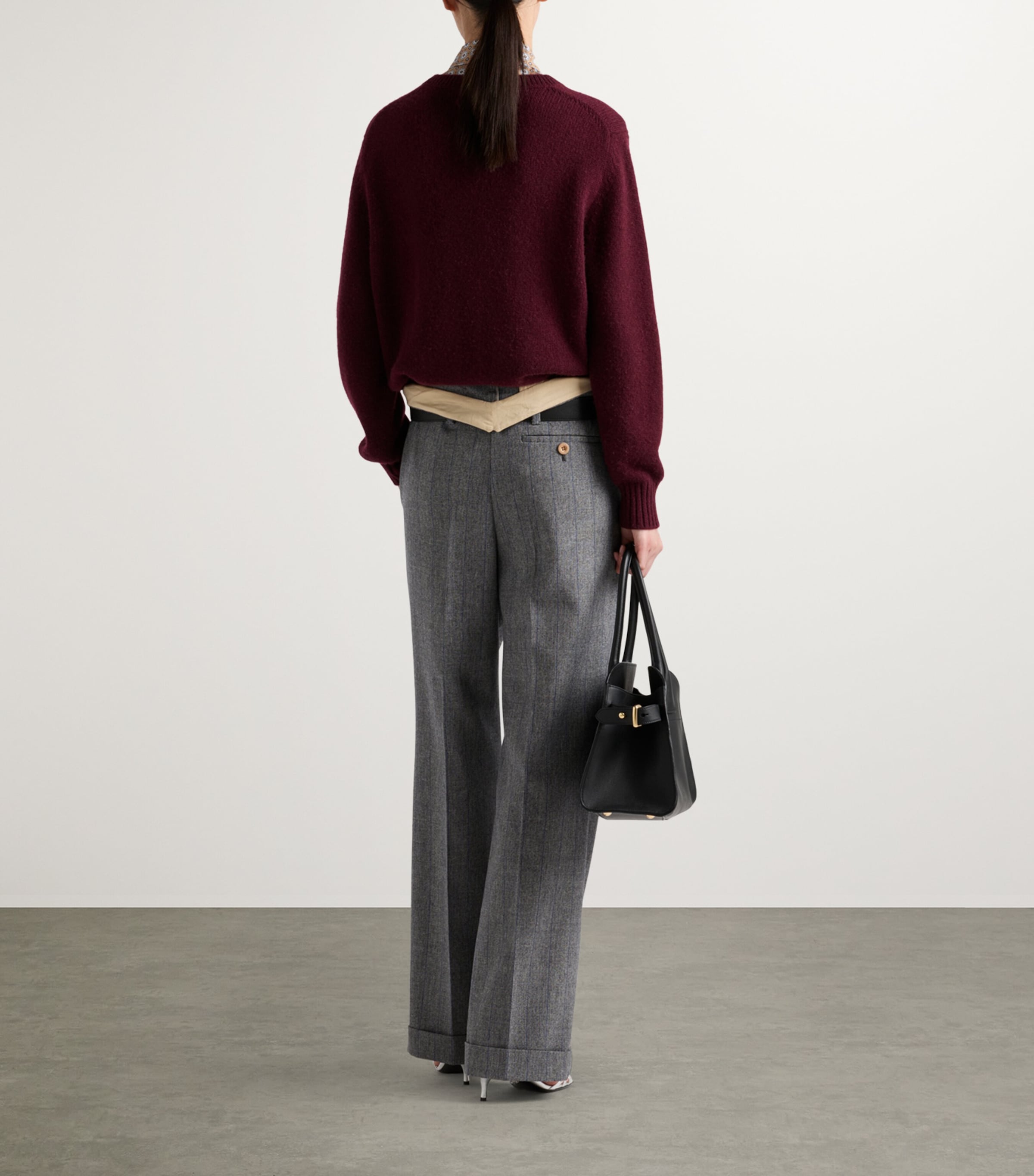 Wool-Cashmere Crew-Neck Sweater F0399 Image 4