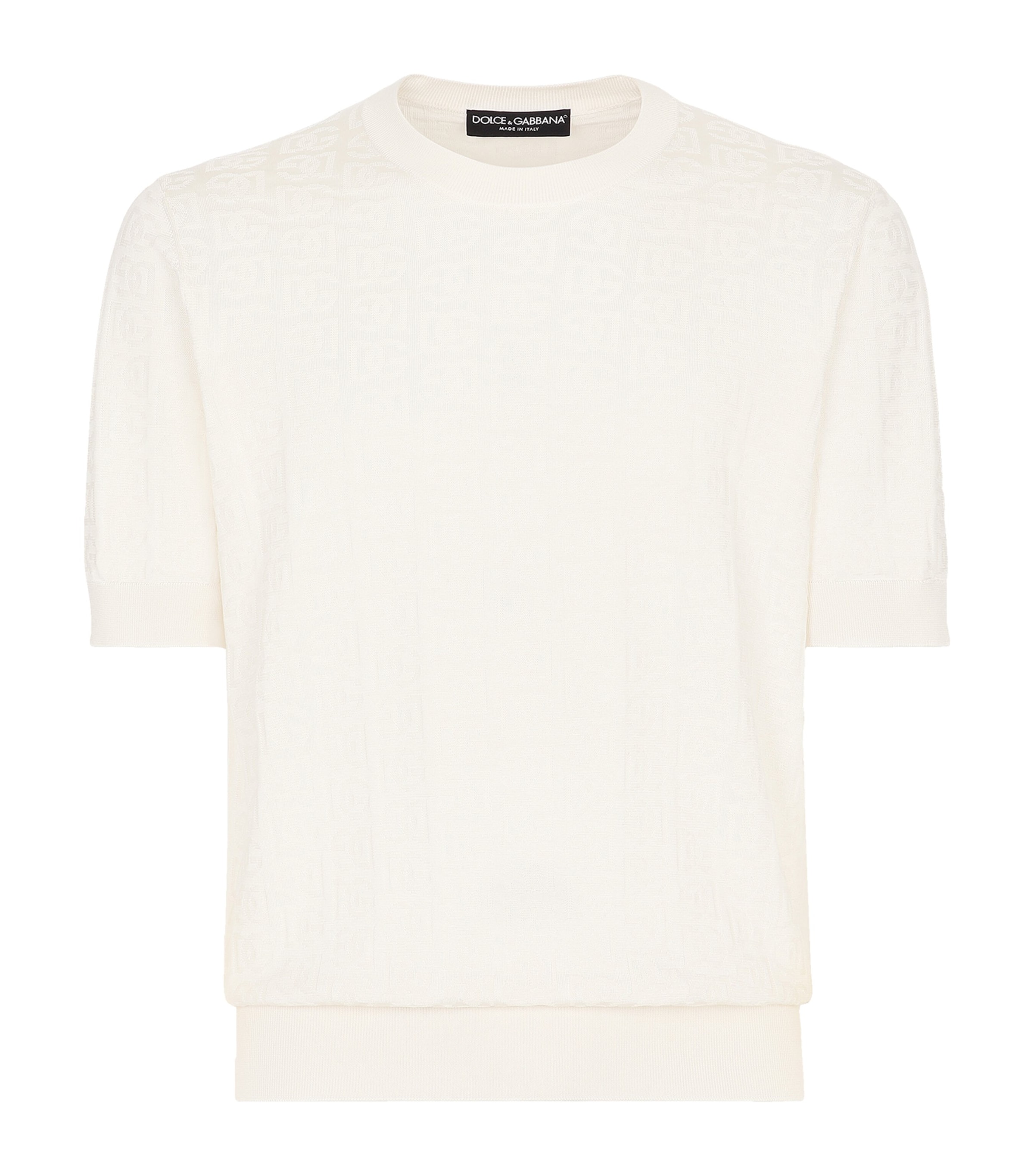 Dolce & Gabbana Monogram Jacquard T-shirt In White