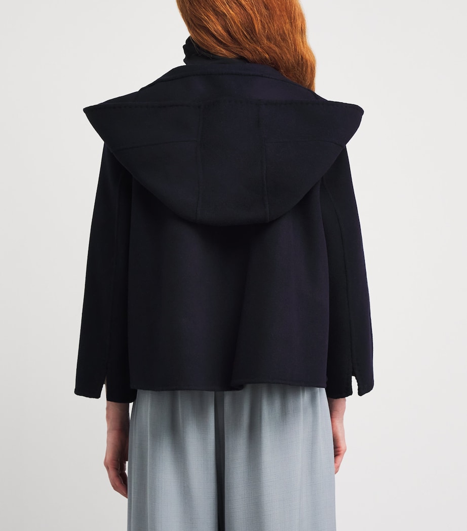 Cashmere Hooded Paletot Jacket NAVY Image 4