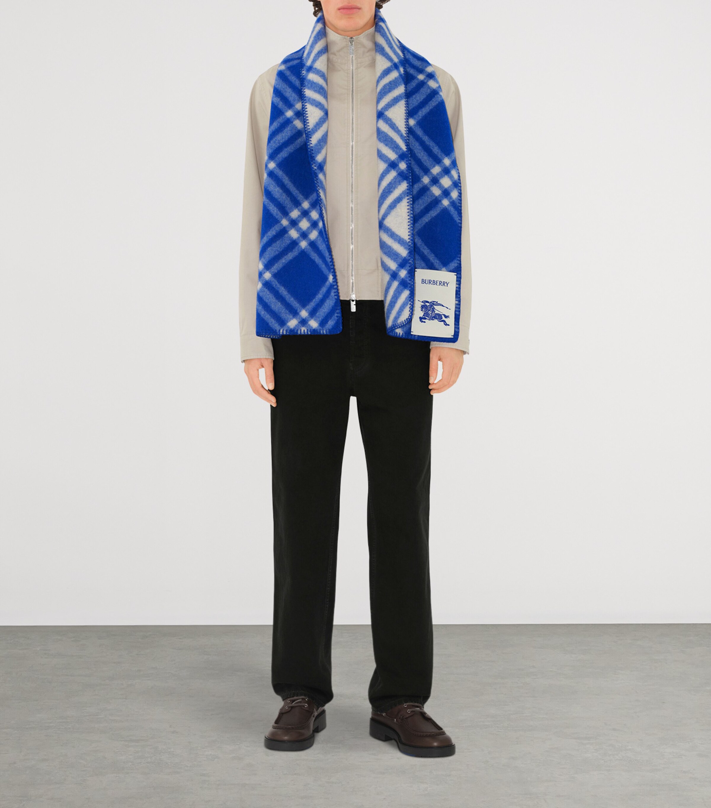 Burberry Wool Check Scarf Knight Image 7