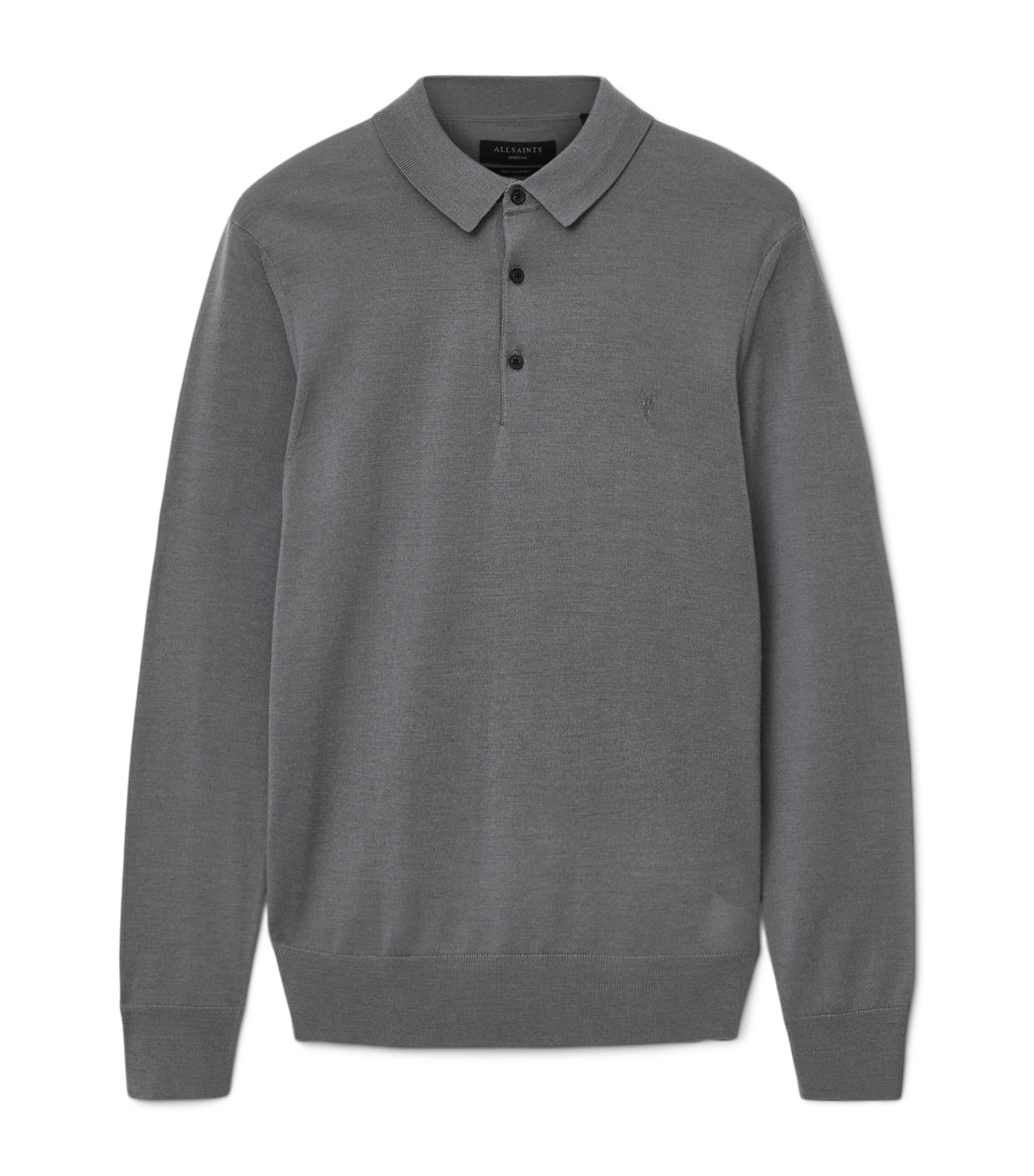 Merino Wool Mode Polo Shirt ASHER GREY Image 1