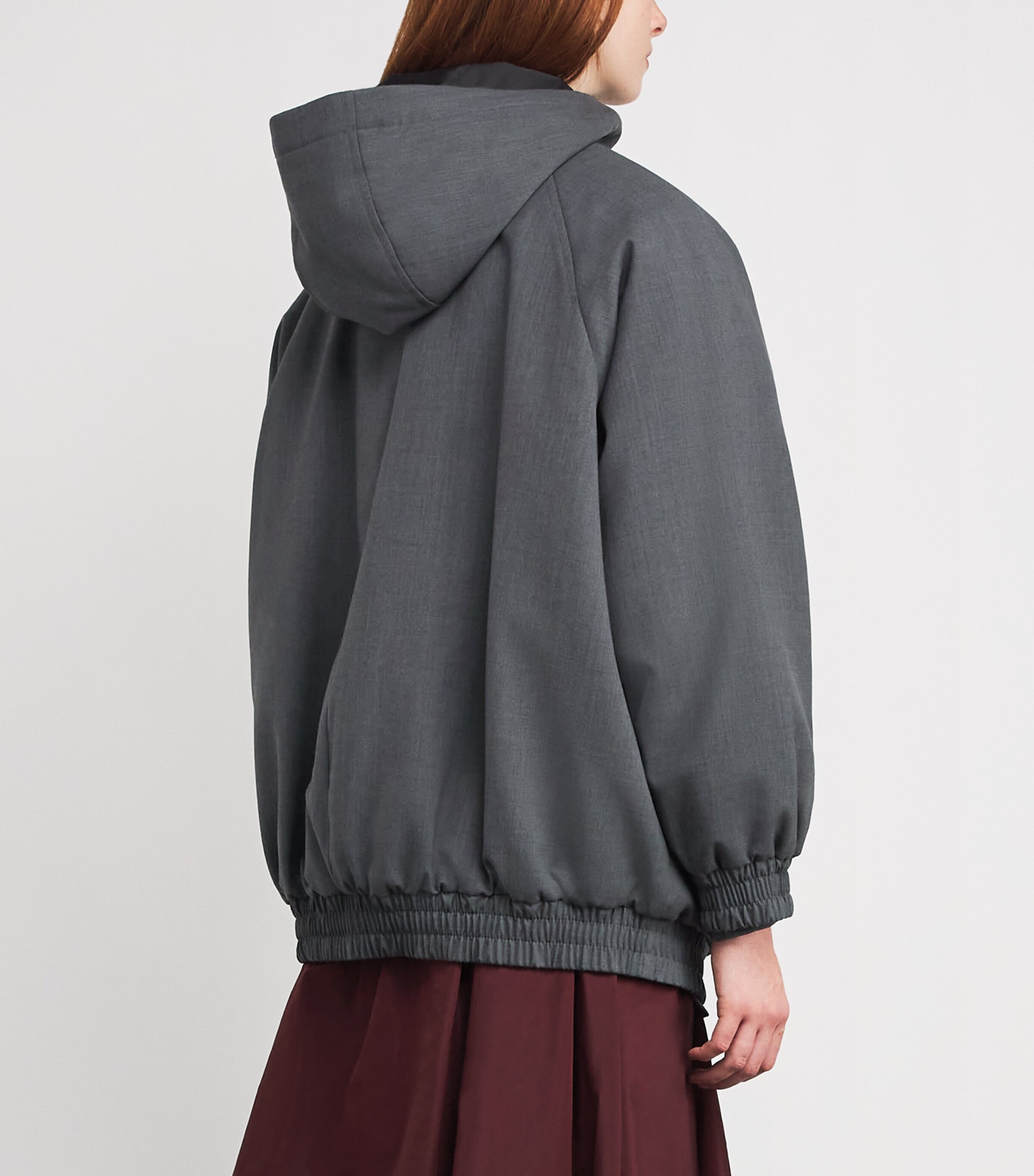 Virgin Wool-Blend Padded Jacket MELANGE GREY Image 4