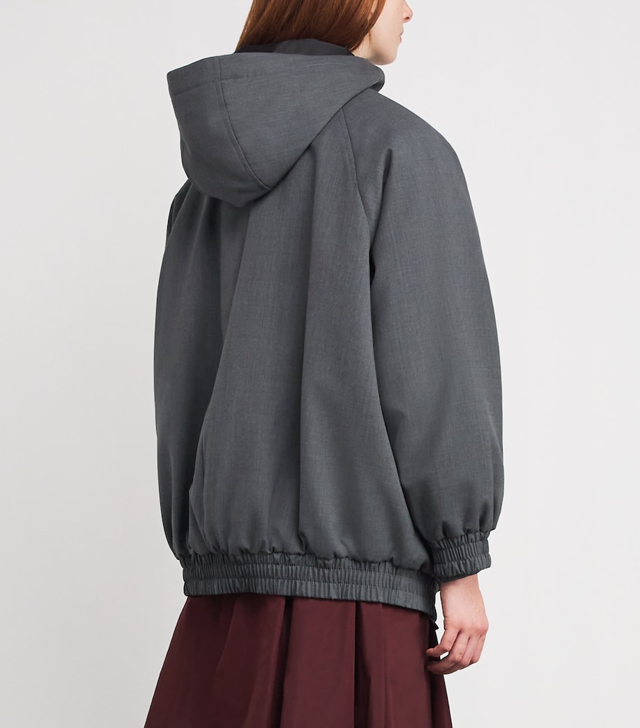 Virgin Wool-Blend Padded Jacket MELANGE GREY Image 4