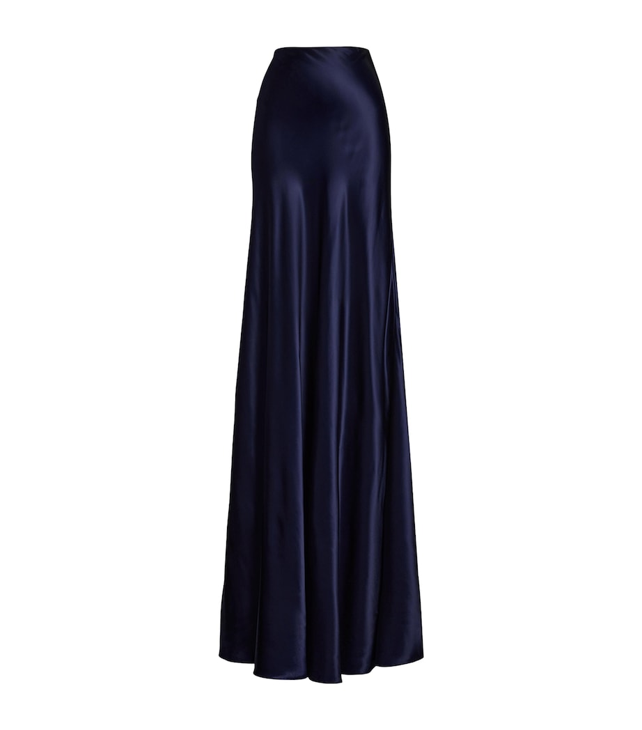 Ralph Lauren Collection Womens Satin Masina Maxi Skirt Lux Navy Image 1
