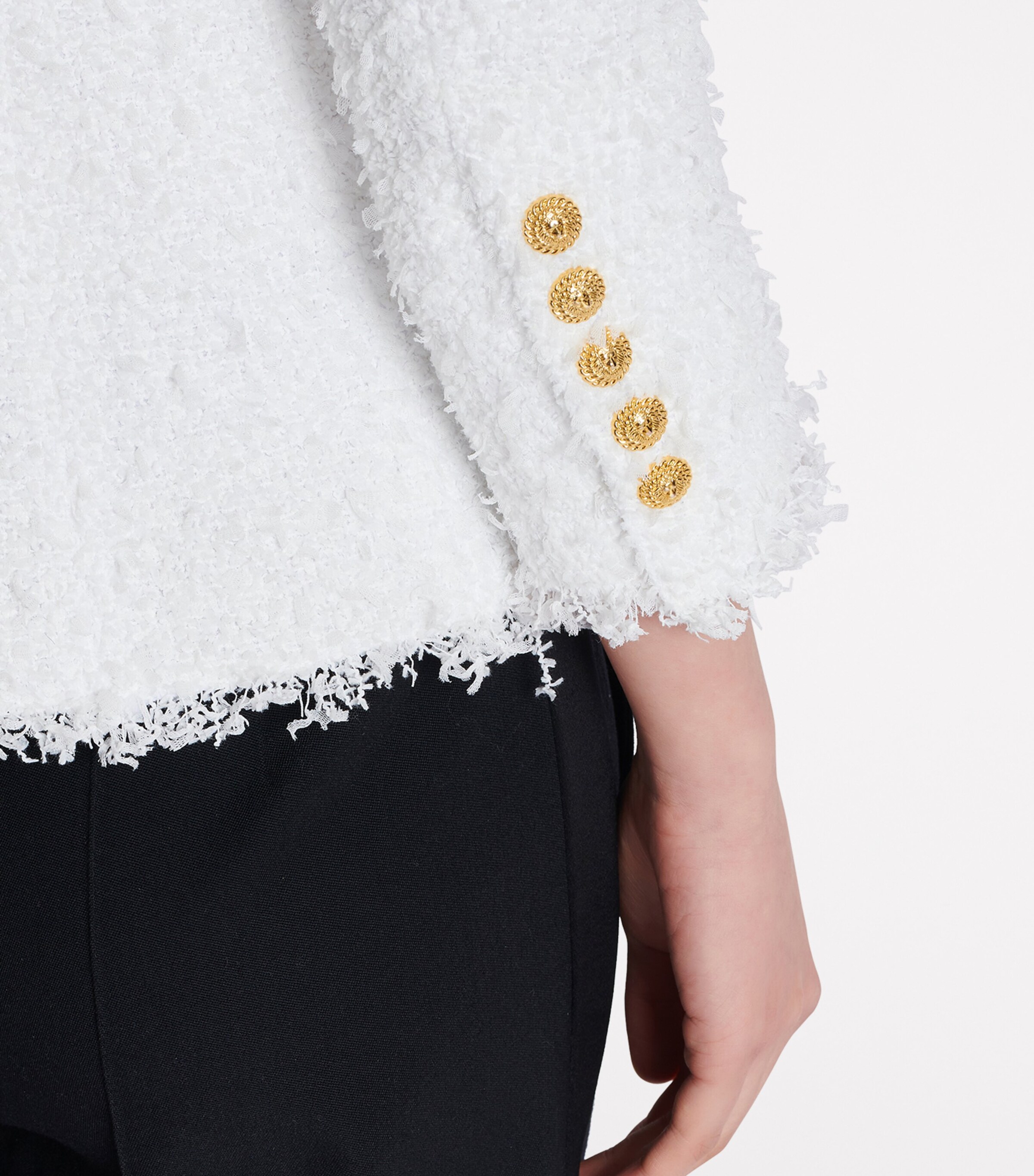 Balmain Tweed Single-Breasted Jacket | Harrods UK