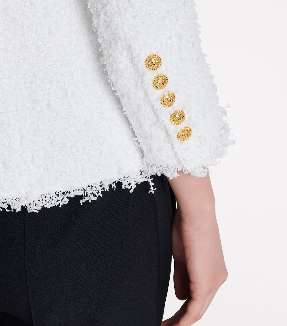 Tweed Single-Breasted Jacket 0FA BLANC Image 8