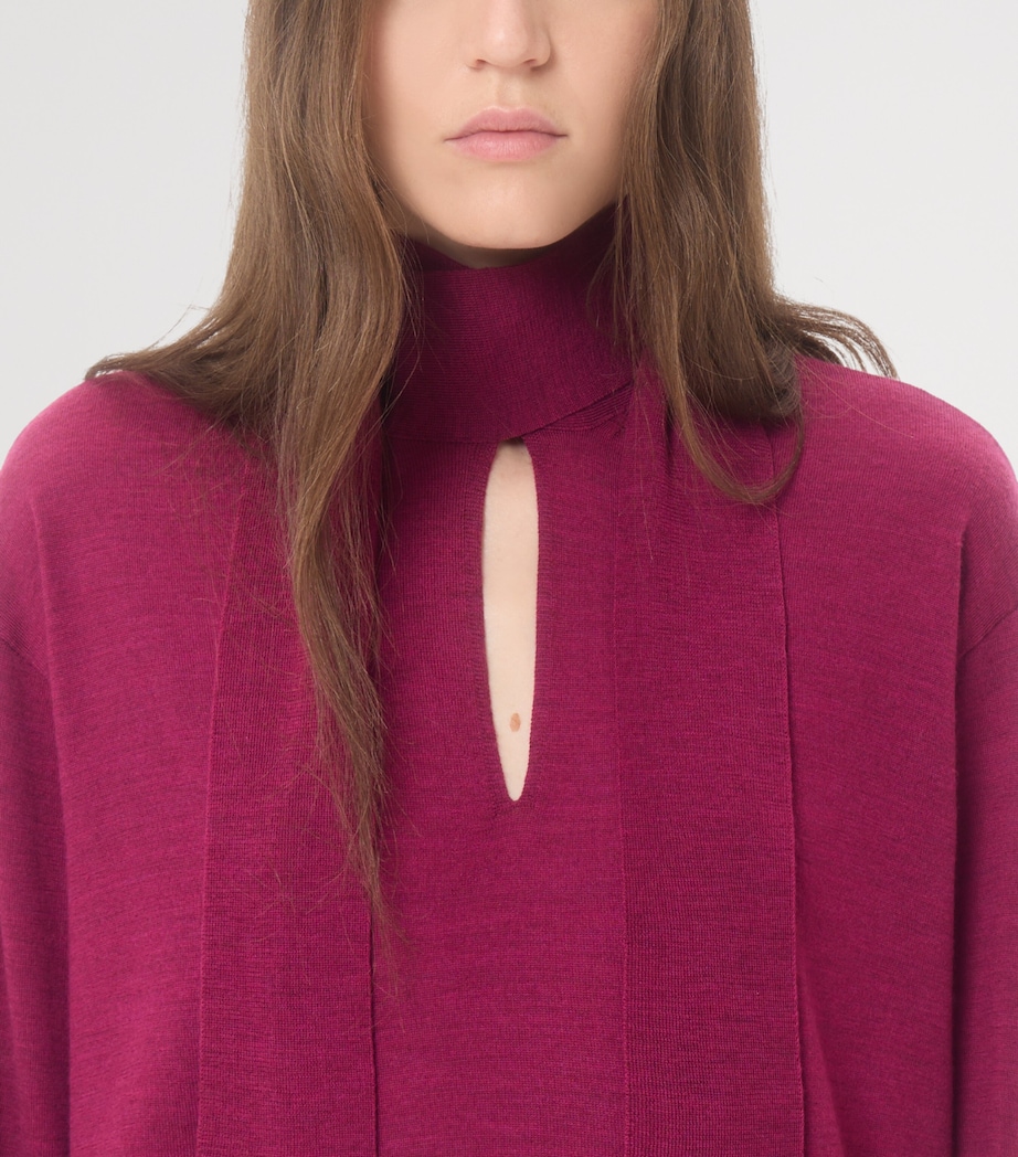 Valentino Womens Wool Tie-Neck Sweater Image 7