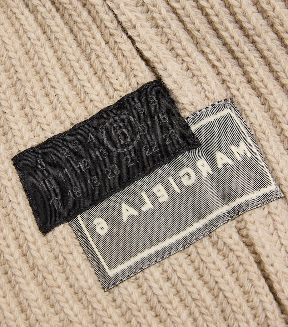 Wool-Blend Distressed Balaclava 806M - BEIGE MELANGE Image 3