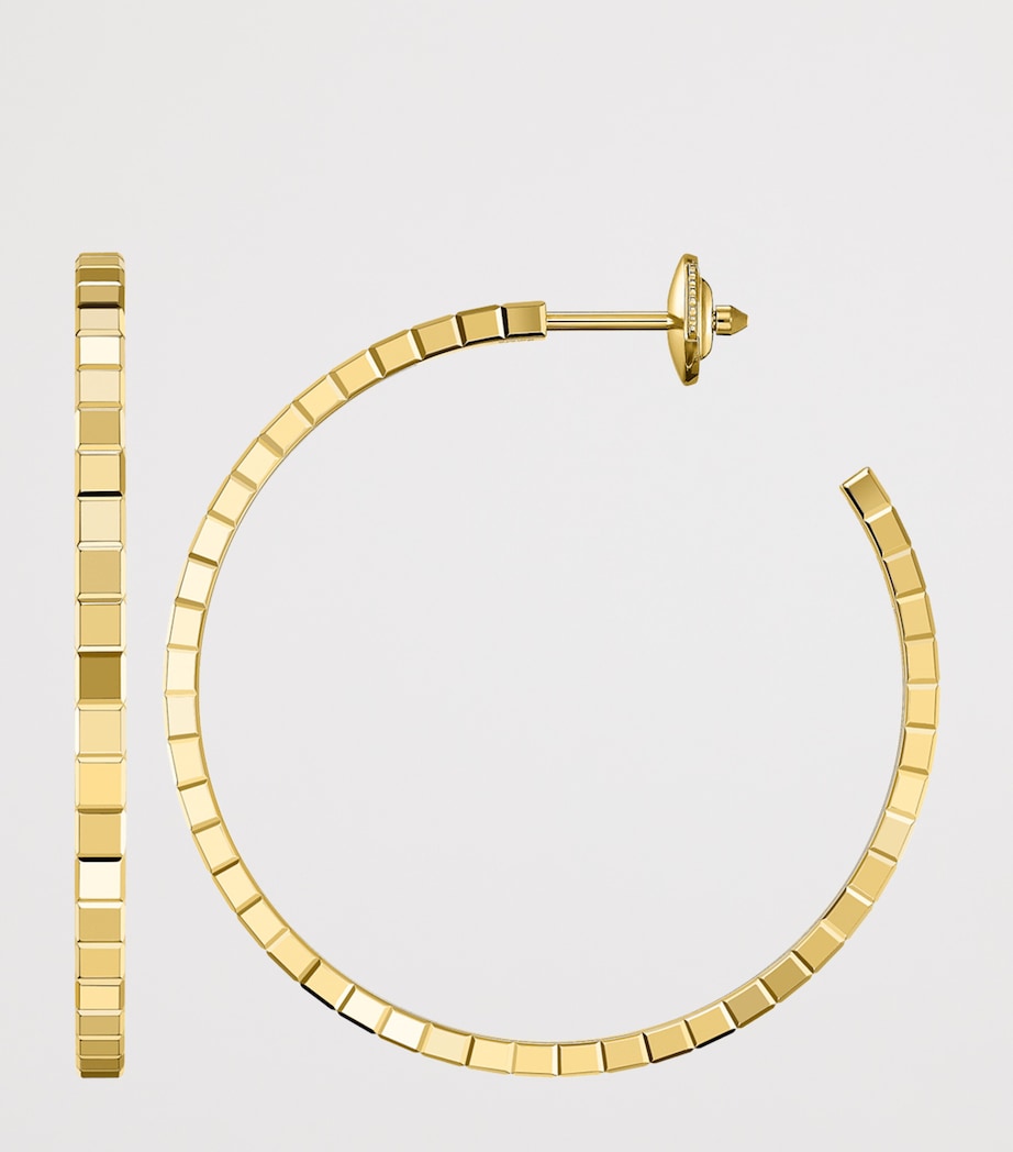 Yellow Gold Ice Cube Hoop Earrings 18K YELLOW GOLD Image 3
