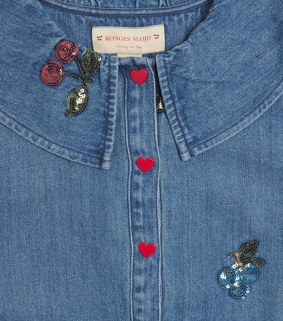 Denim Sequin-Detail Shirt (5-10 Years) P00103 VITAMINS Image 3
